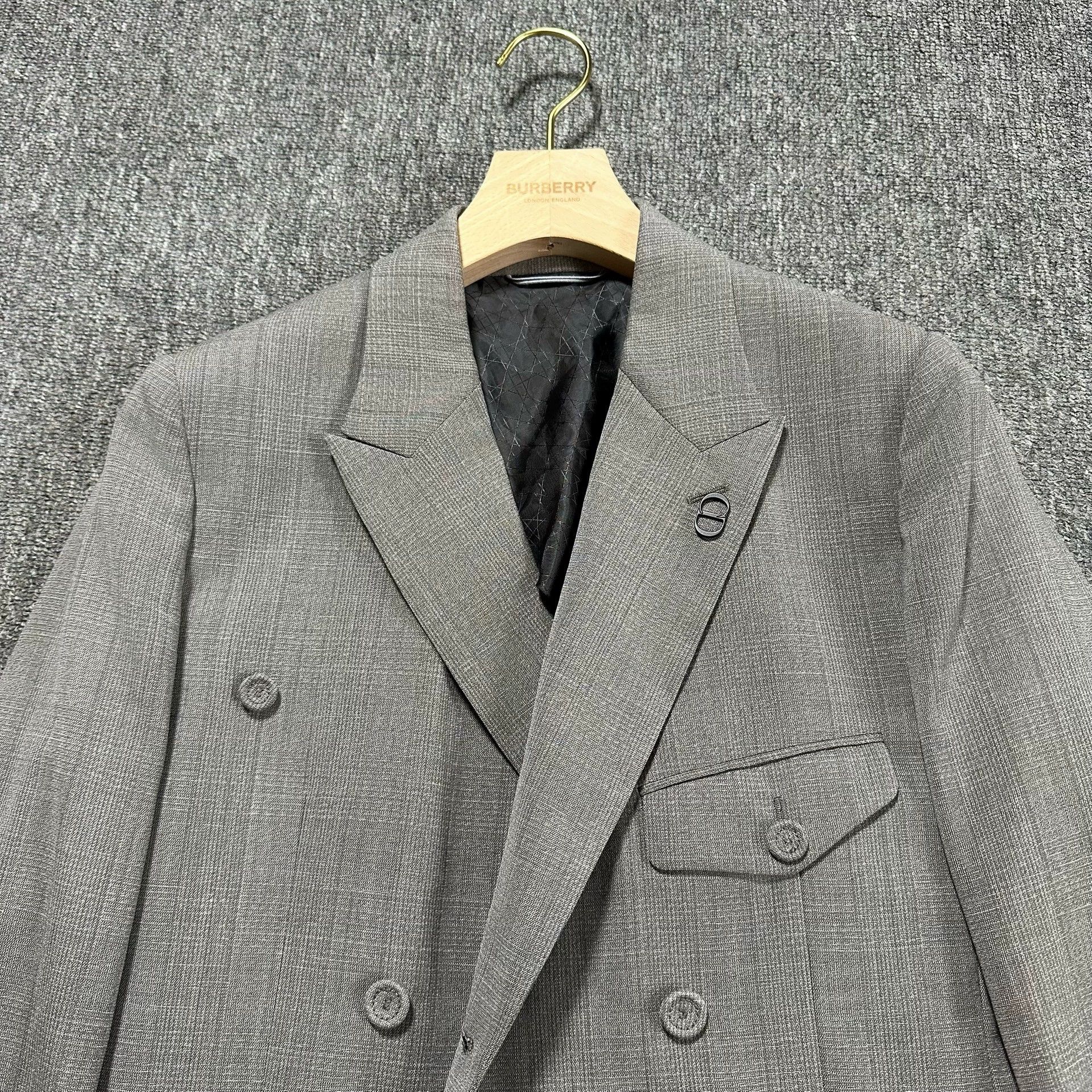 Dior Dior Gray Double Breasted Suit Jacket Size US M / EU 48-50 / 2 - 3 Thumbnail