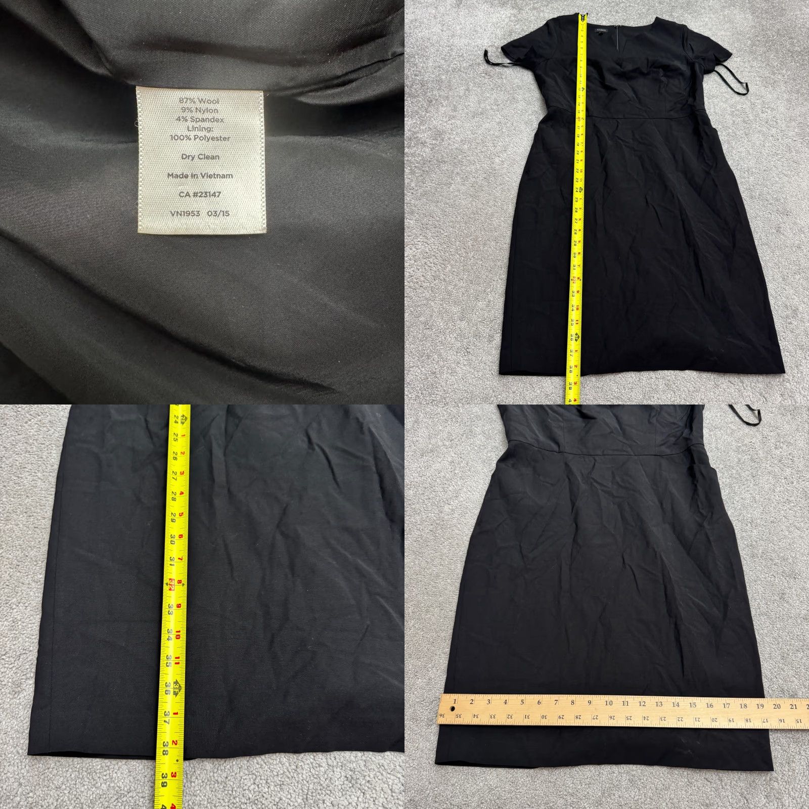 Talbots Talbots Dress Wool Sheath Midi Black Pockets Workwear Womens 8 Seasonless Size M / US 6-8 / IT 42-44 - 8 Thumbnail