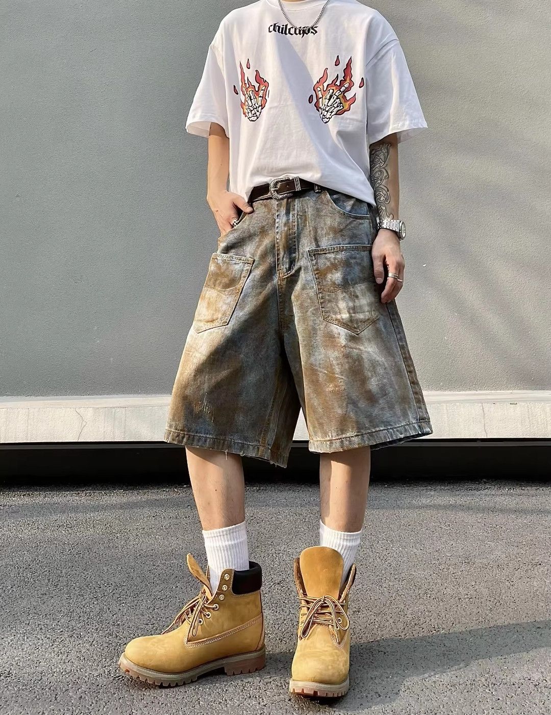 Japanese Brand × Vintage Rusty Denim Jorts Vintage Style Baggy Hip Hop Party Size US 27 - 4 Thumbnail