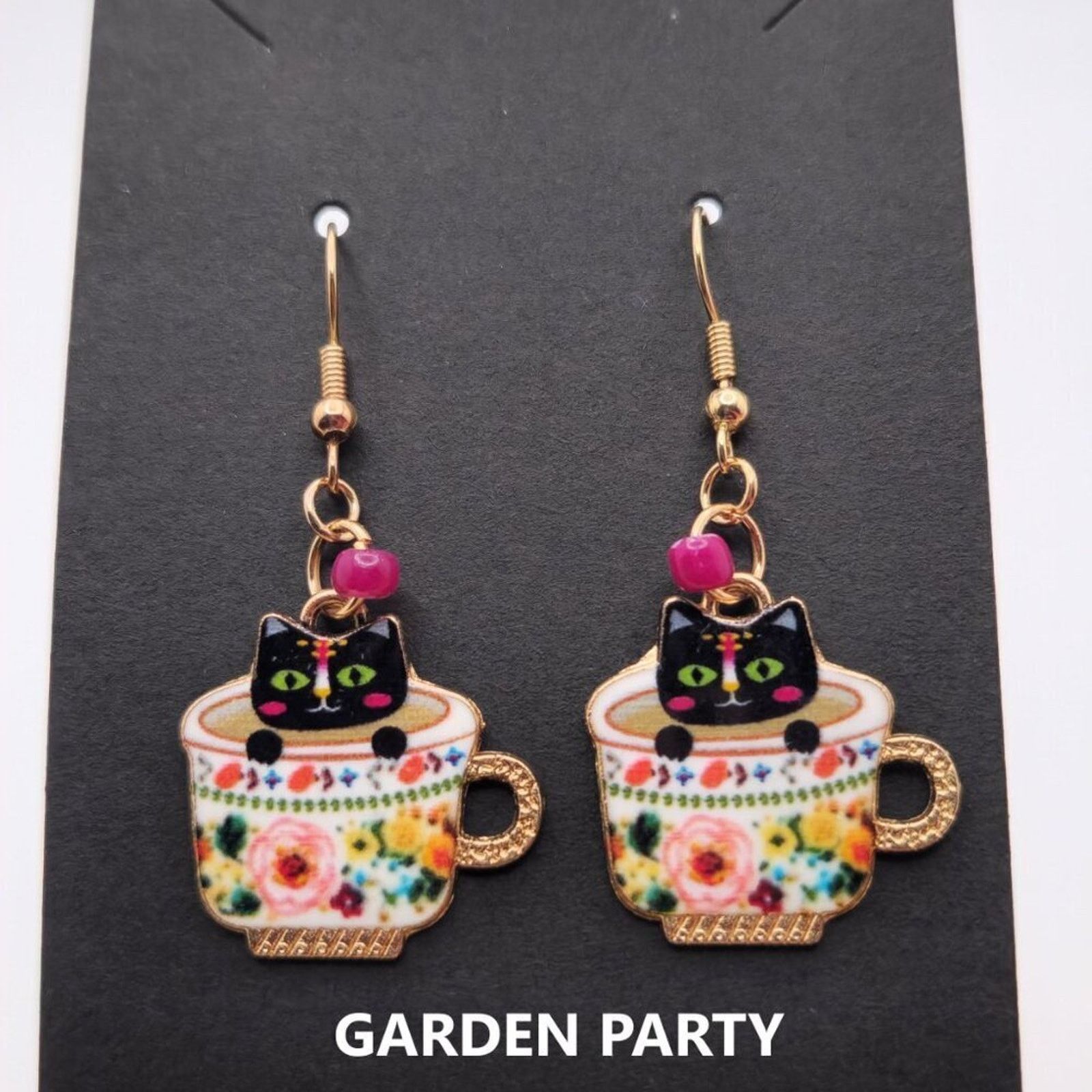 Other Calico Cat Teacup Earrings – Handmade & Customizable Size ONE SIZE - 14 Thumbnail