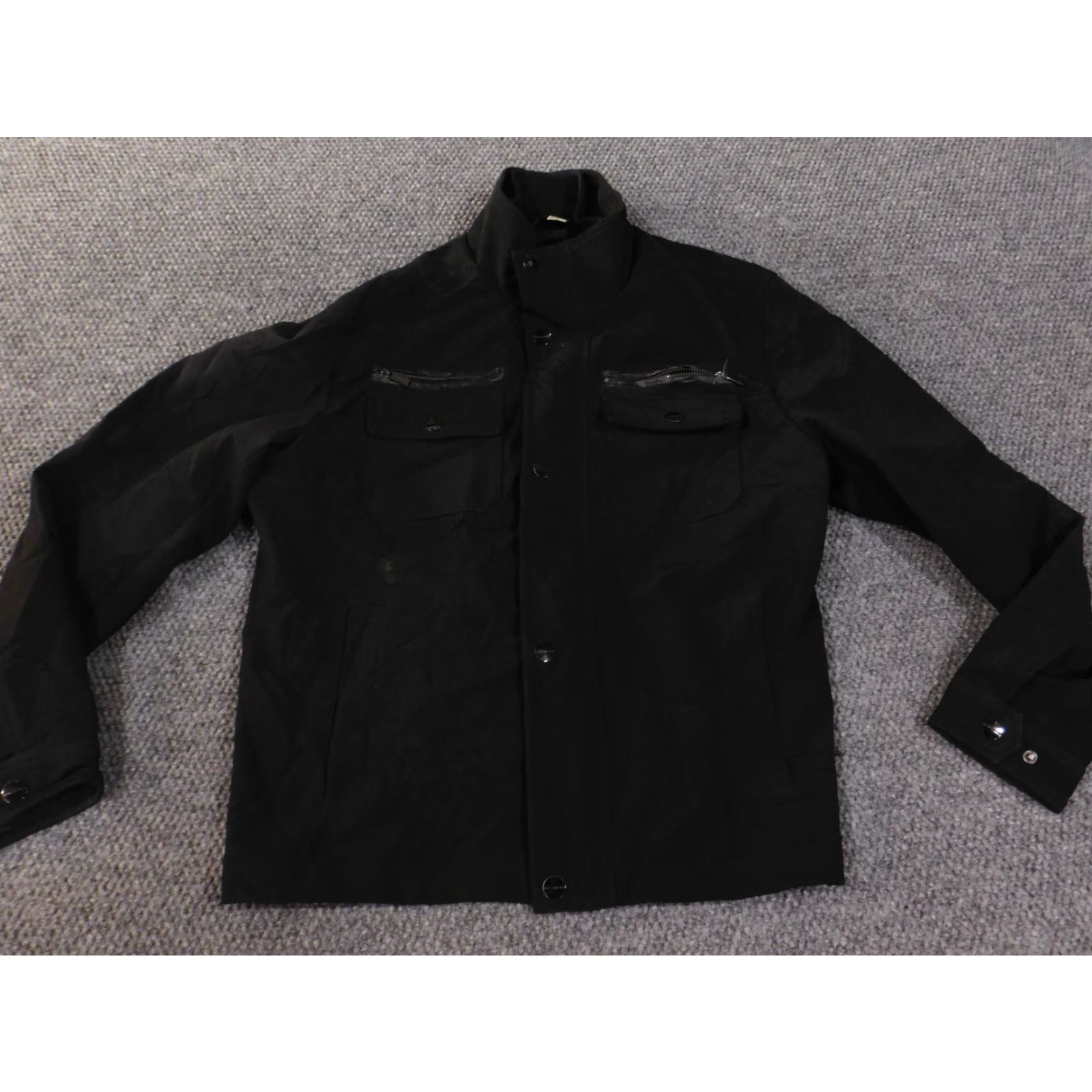 Michael Kors Michael Kors Jacket Regular Mens L Black Zip Polyester Lined Bomber Jacket Knit Solid Classic Size US L / EU 52-54 / 3 - 2 Thumbnail