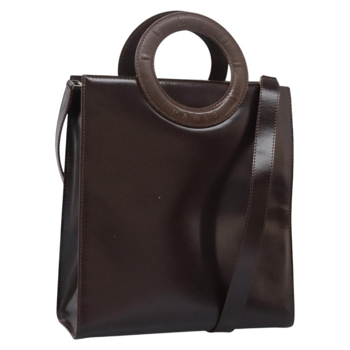 Celine CELINE Hand Bag Leather Dark Brown Gold Size ONE SIZE - 1 Thumbnail
