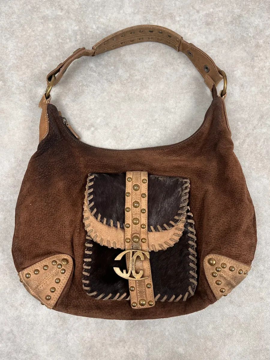 Roberto Cavalli AW2008 Cavalli Brown Pony Hair Studded Leather Handle Bag Size ONE SIZE - 1 Thumbnail