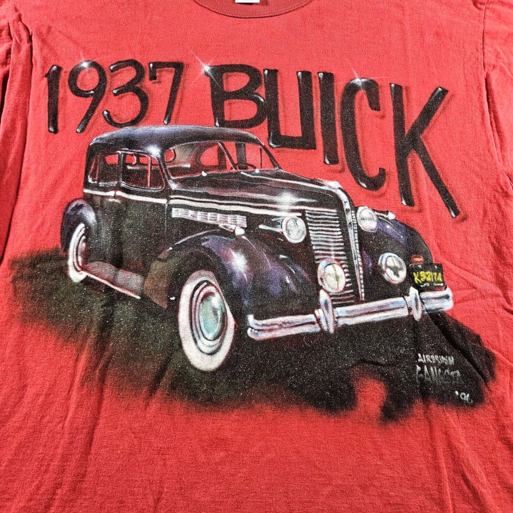 Russell Athletic VINTAGE Russell Athletic Shirt Mens L Red Buick 1937 Car Graphic Tee 90s Size US L / EU 52-54 / 3 - 2 Thumbnail