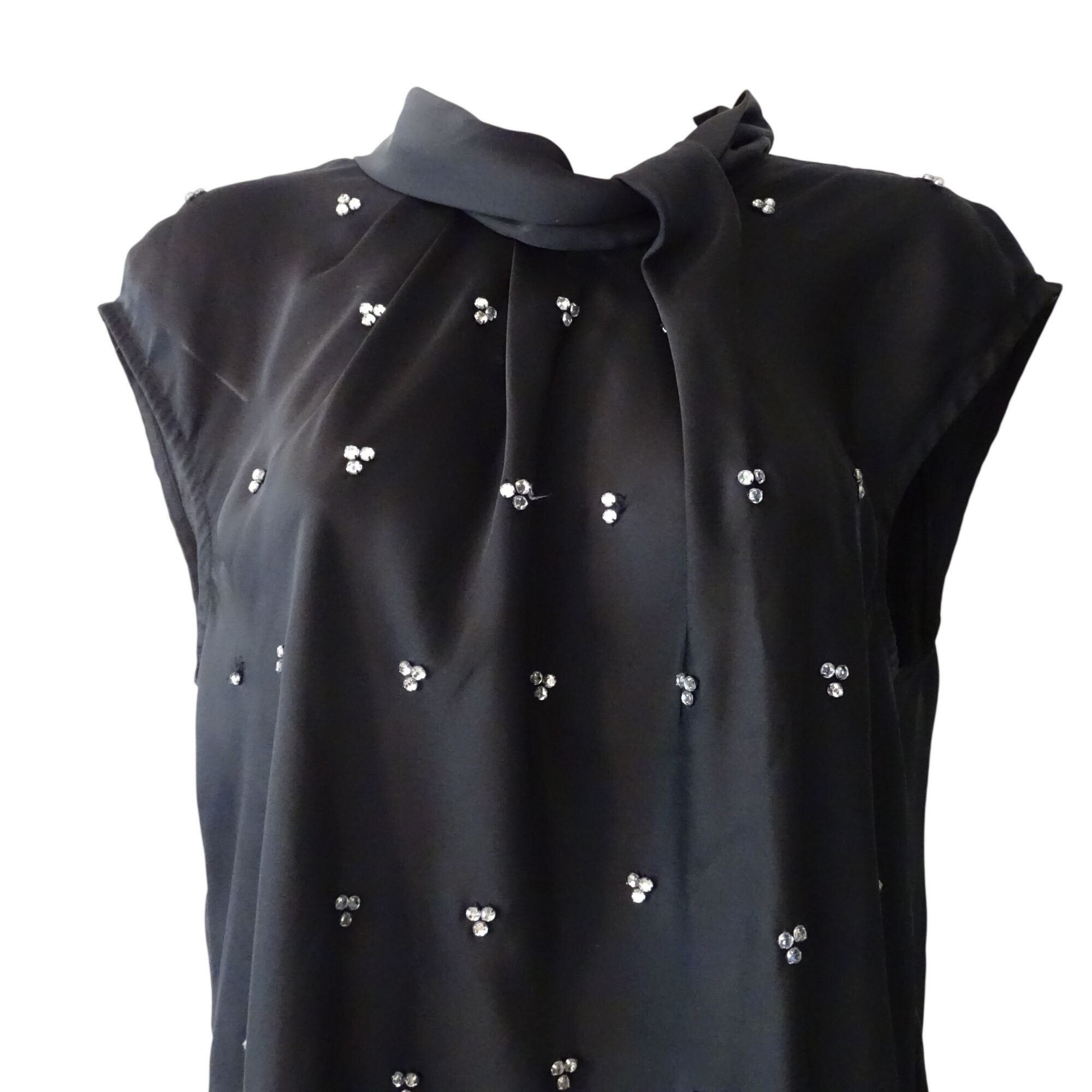 Michael Kors Michael Kors Black Sleeveless Blouse Women Size 12 High Neck Size XL / US 12-14 / IT 48-50 - 2 Thumbnail