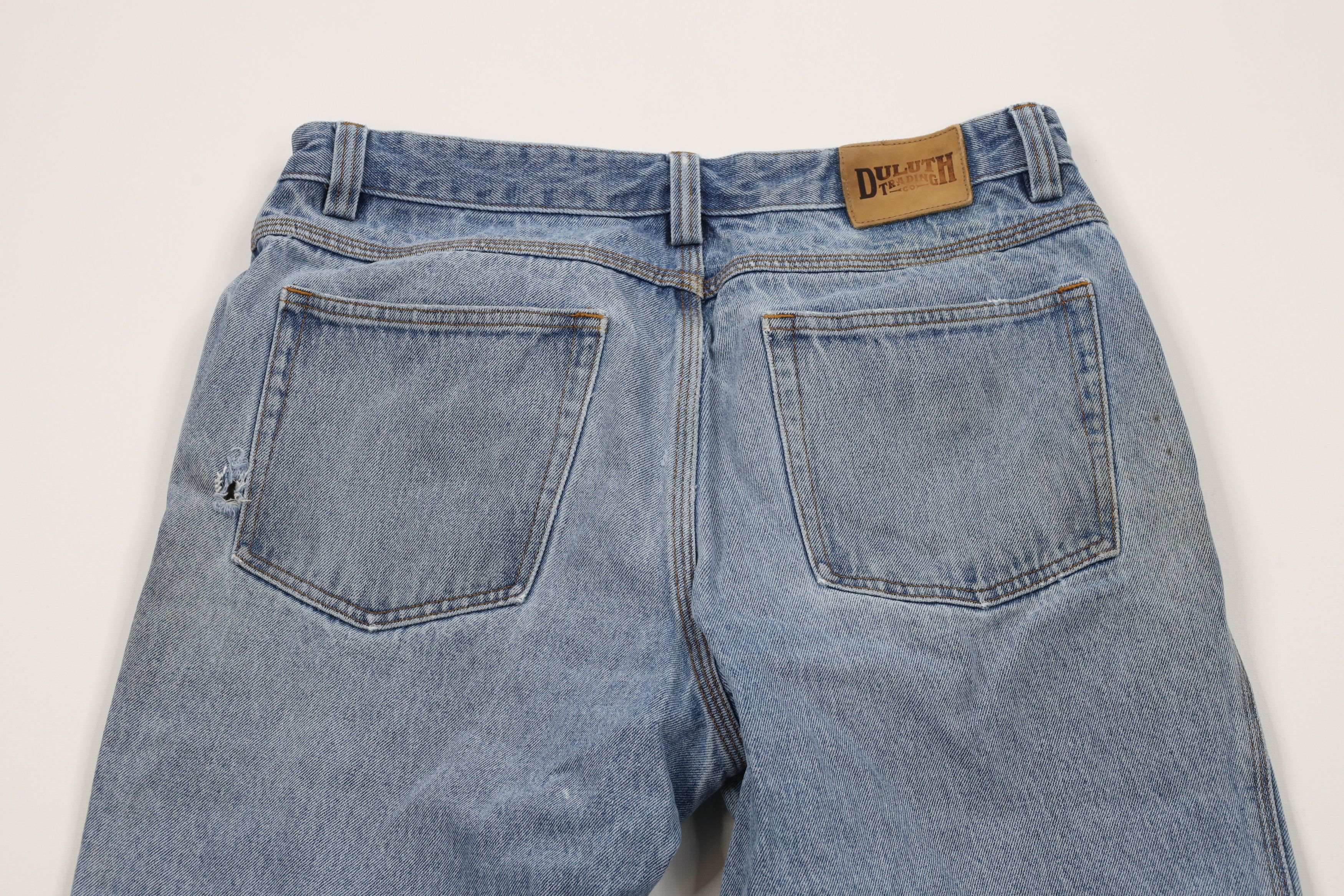 Duluth Trading Company × Vintage Duluth Trading Co Fit Thrashed Wide Leg Denim Jeans Blue Size US 35 - 12 Thumbnail