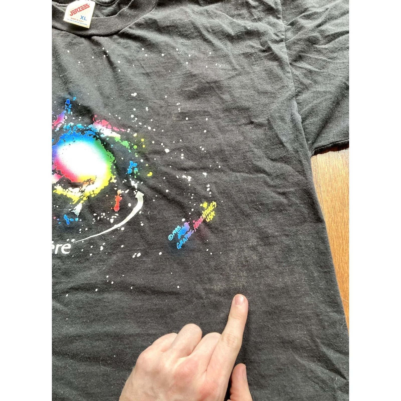 Jerzees VINTAGE Space Galaxy Shirt XL Mens Black Short Sleeve USA Made JERZEES T-Shirt Size US XL / EU 56 / 4 - 7 Thumbnail