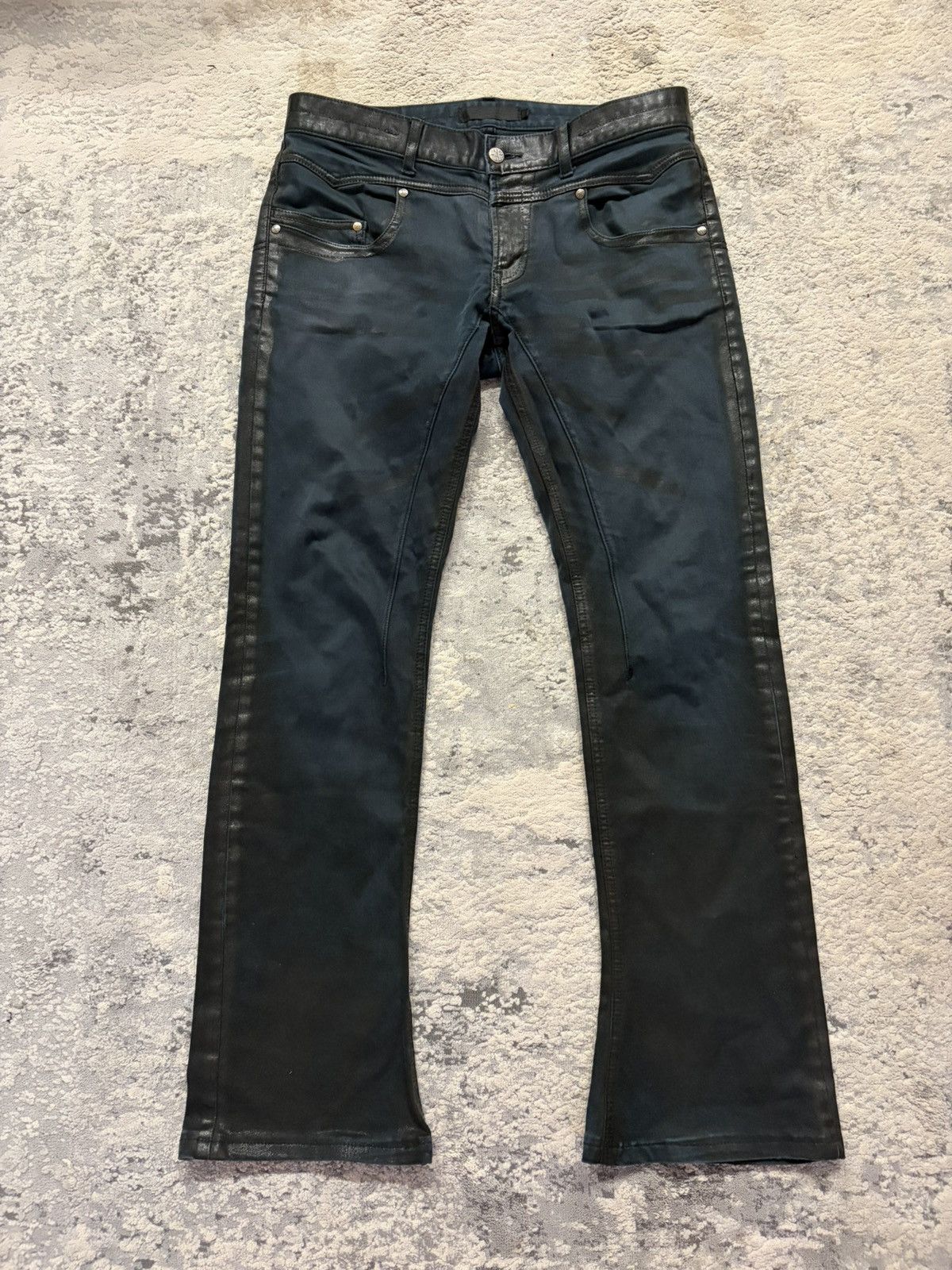 JACKROSE Coated Seam Bootcut Denim Black Size US 33 - 1 Thumbnail