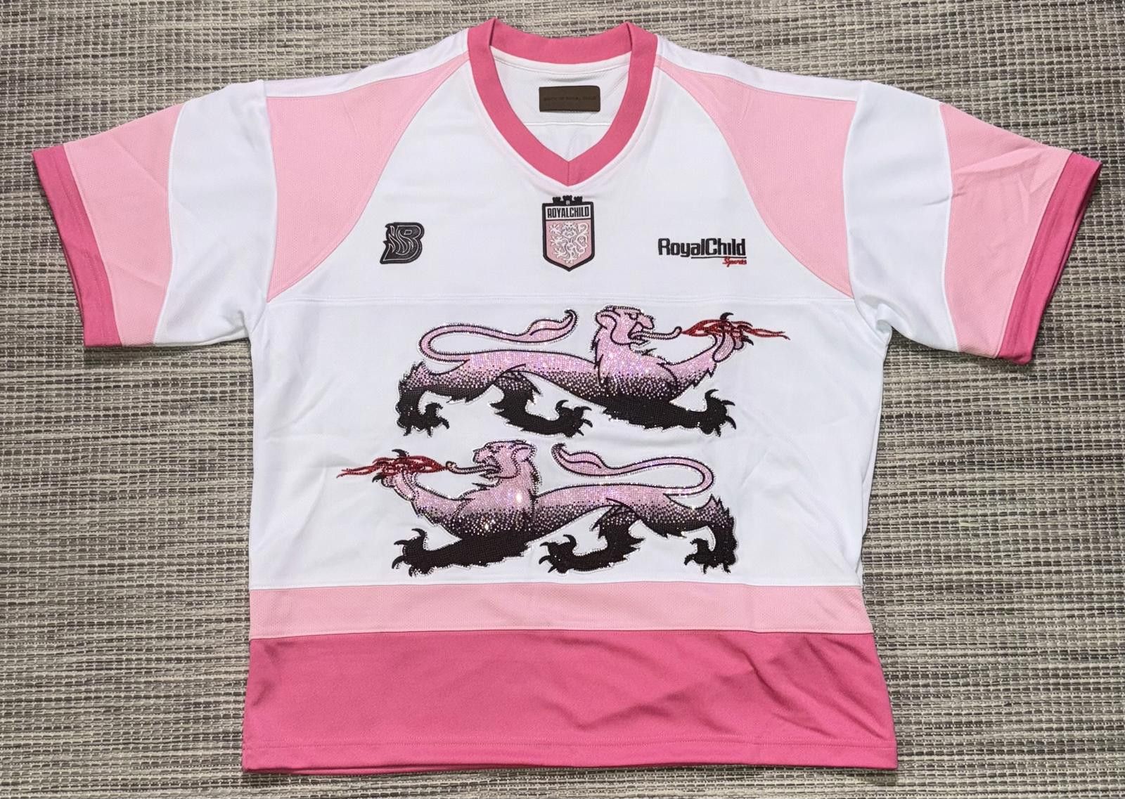 Birth of Royal Child Birth of Royal Child Pink Double Lion Rhinestone Jersey Size US M / EU 48-50 / 2 - 1 Thumbnail