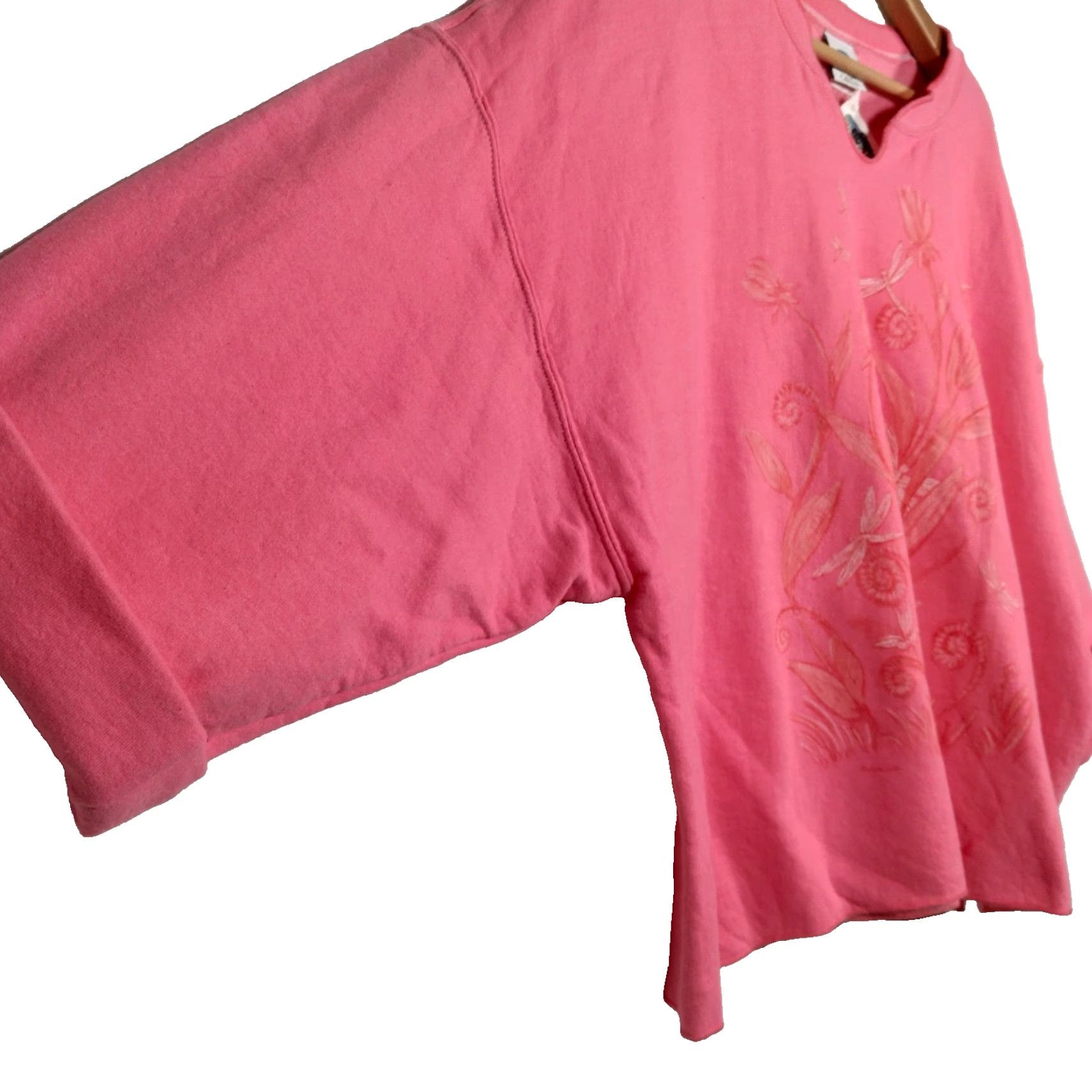 Vintage VINTAGE Marsha's Collection Sweatshirt Women Plus 2XL Pink Nature Dragonfly Cropped Pullover Activewear Size XXL / US 16-18 / IT 52-54 - 5 Thumbnail