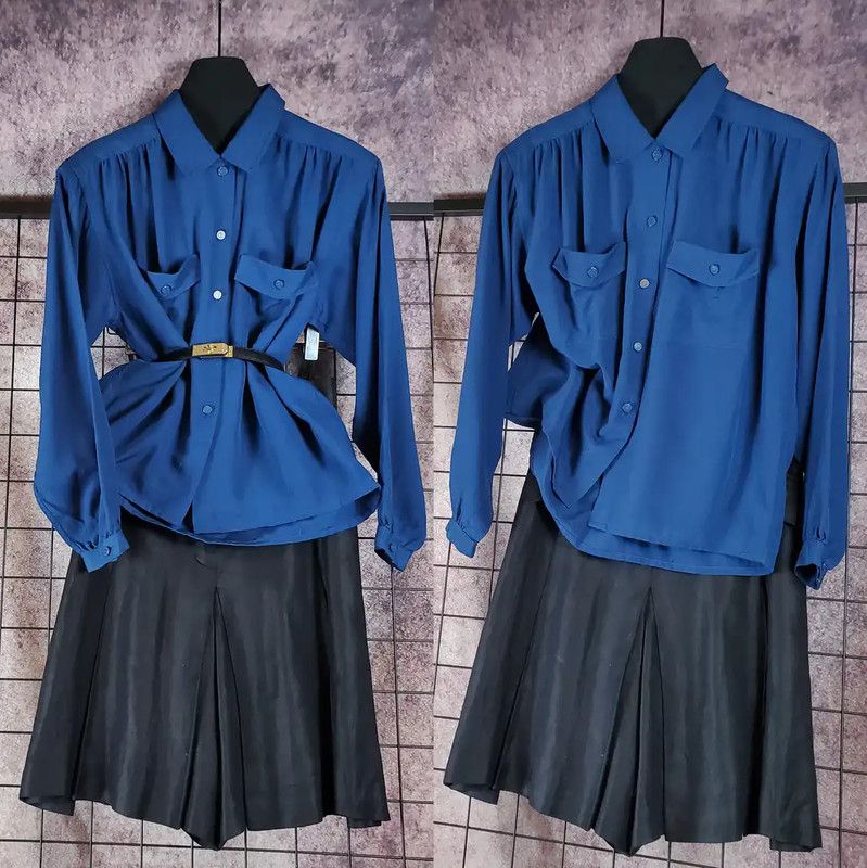 Dior Dior Blue Wool Blend Long Sleeve Shirt 0089 Size M / US 6-8 / IT 42-44 - 1 Thumbnail
