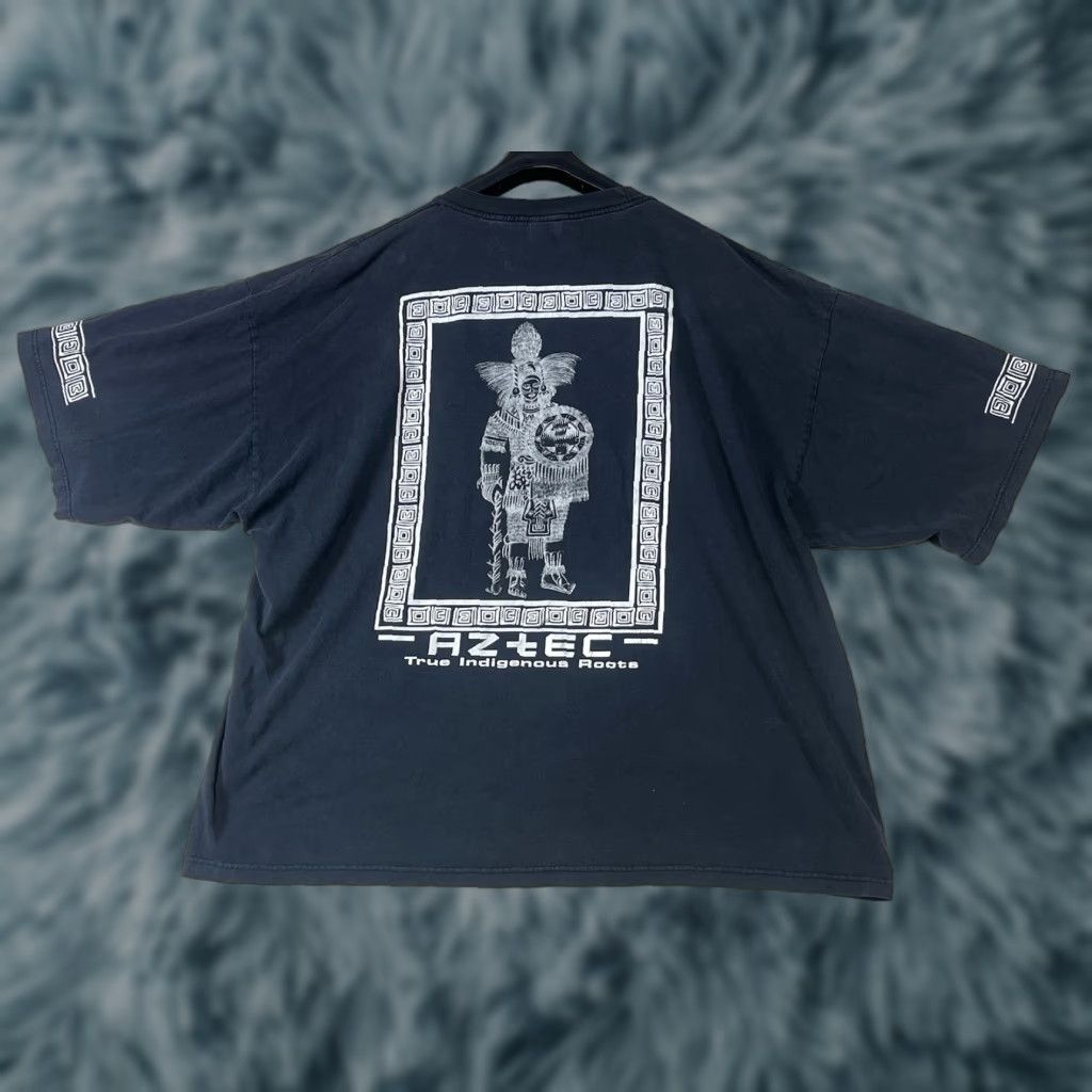 Roots Vtg Aztec True Roots T-Shirt Mens 4XL Black Short Sleeve Crew Neck Cotton Alstyle Brand Printed Vintage No Size US XXL / EU 58 / 5 - 1 Thumbnail