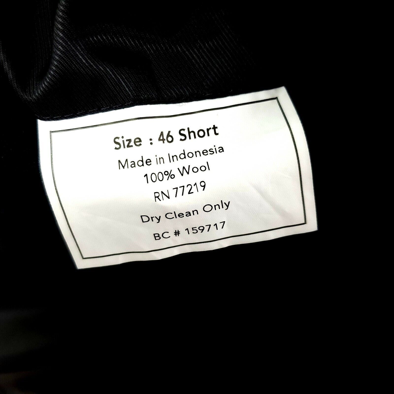 Pronto Uomo Pronto Uomo Wool 2 Button Blazer 46R Charcoal Gray Suit Jack Size 46R - 8 Thumbnail