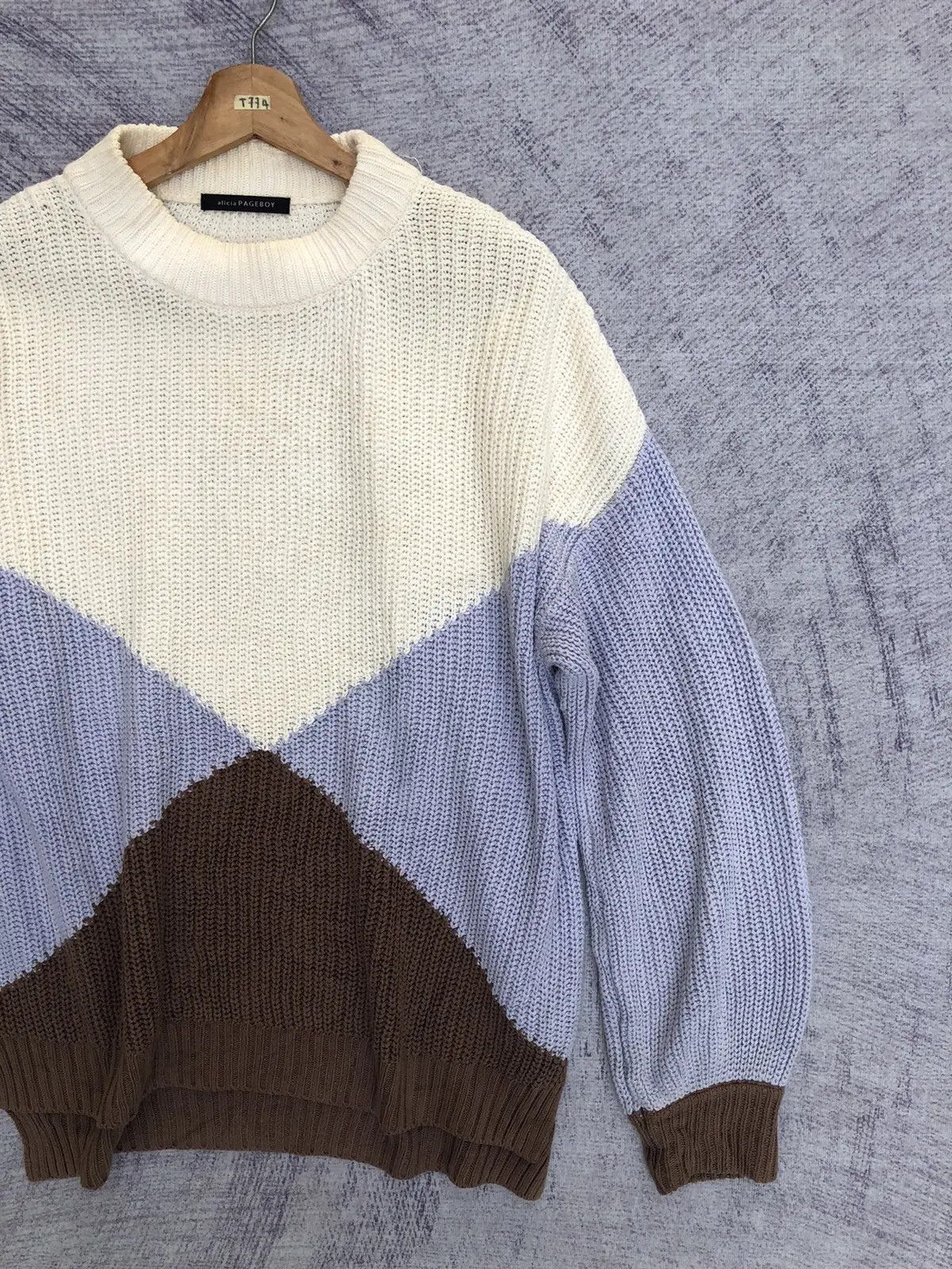 Beauty Beast × Japanese Brand 💥Alicia Pageboy Stripe Pure Knit Memeri/Jumper Knitsweater Size XL / US 12-14 / IT 48-50 - 1 Thumbnail