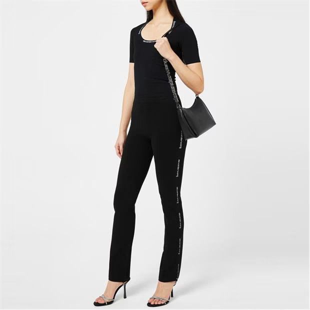 Alexander Wang o1g2r1mq0824 Jacquard Logo Legging in Black & White Size 29" - 4 Thumbnail