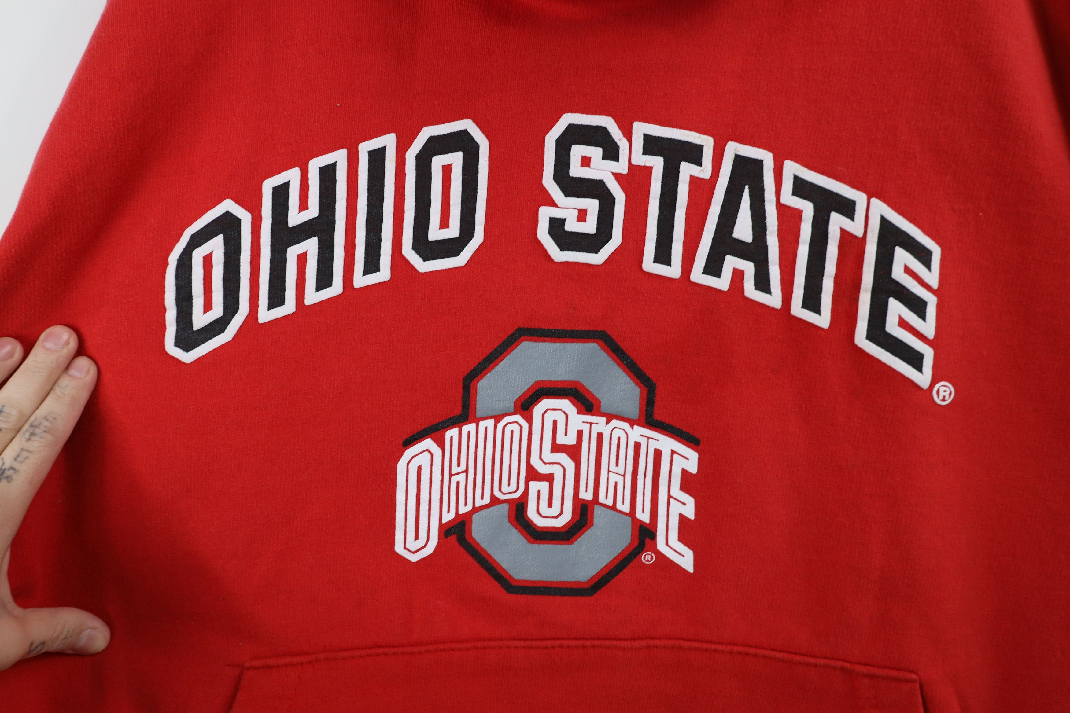 Vintage Vintage 90s Ohio State University Hoodie Sweatshirt Red Size US XL / EU 56 / 4 - 5 Thumbnail