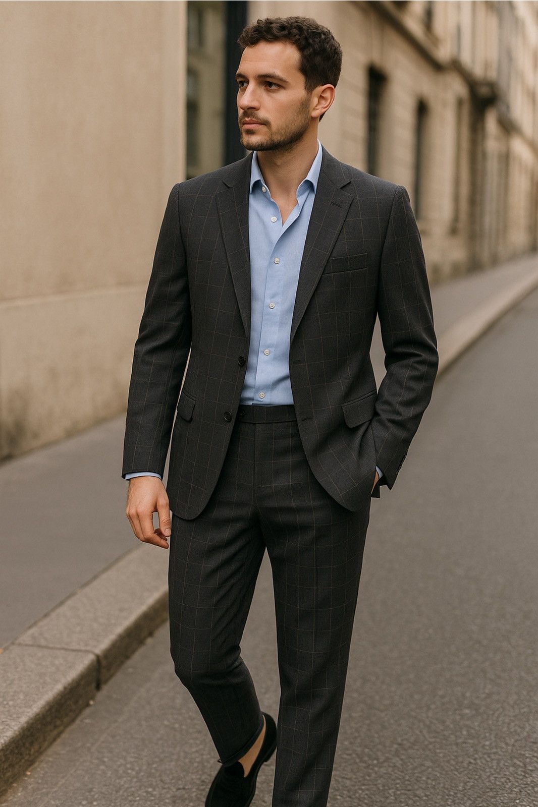 Strellson Strellson Marzotto Italy Wool Blend Suit Modern Fit, 2-Piece Size 44R - 1 Thumbnail