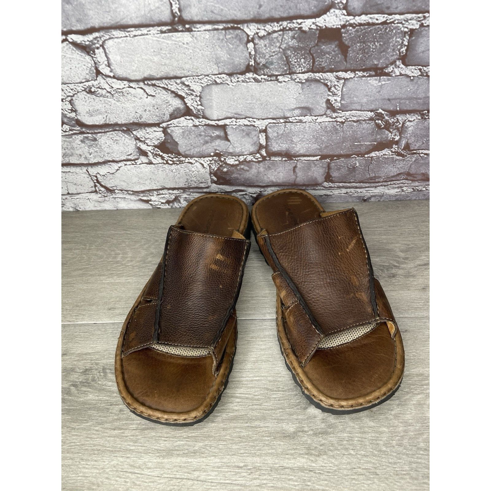 Rockport Rockport Brown Leather Cushion Open Toe Casual Slides Sandal Size US 11 / EU 44 - 4 Thumbnail
