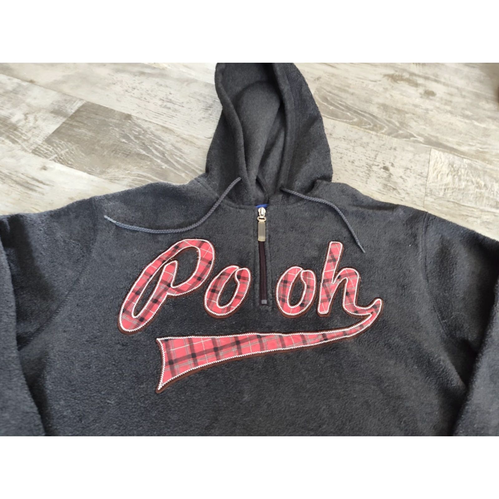 Disney VINTAGE Disney Winnie the Pooh Hoodie Womens L Gray Fleece 1/4 Zip Long Sleeve Activewear Size L / US 10 / IT 46 - 6 Thumbnail