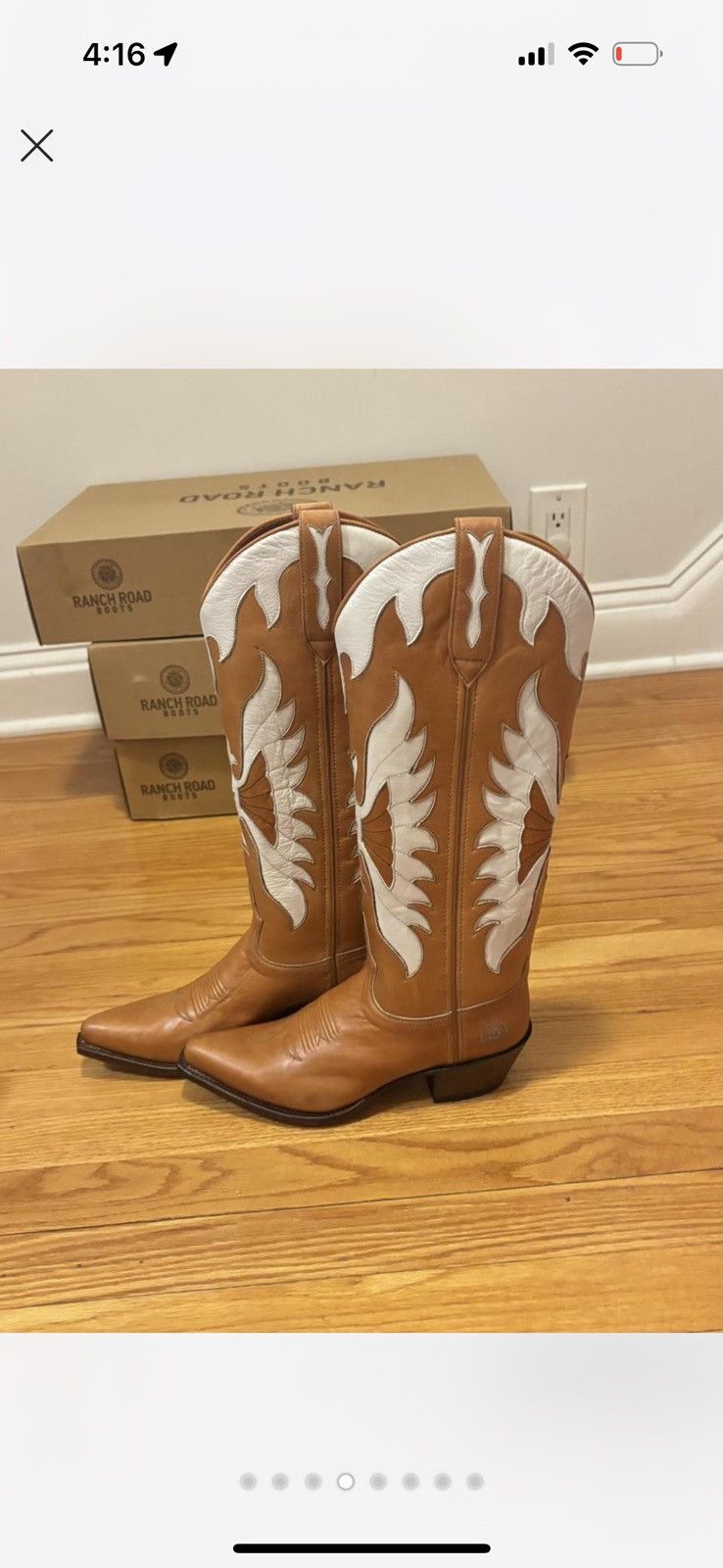 Double D Ranch Ranch Road Scarlet Firebird Cowboy Boots Size US 7 / IT 37 - 3 Thumbnail
