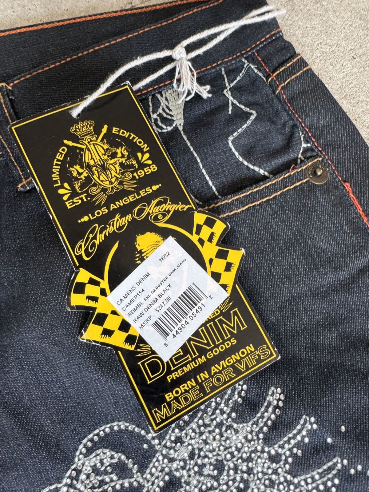 Christian Audigier NEW ED HARDY AUDIGIER BAGGY JEANS Size US 36 / EU 52 - 8 Thumbnail
