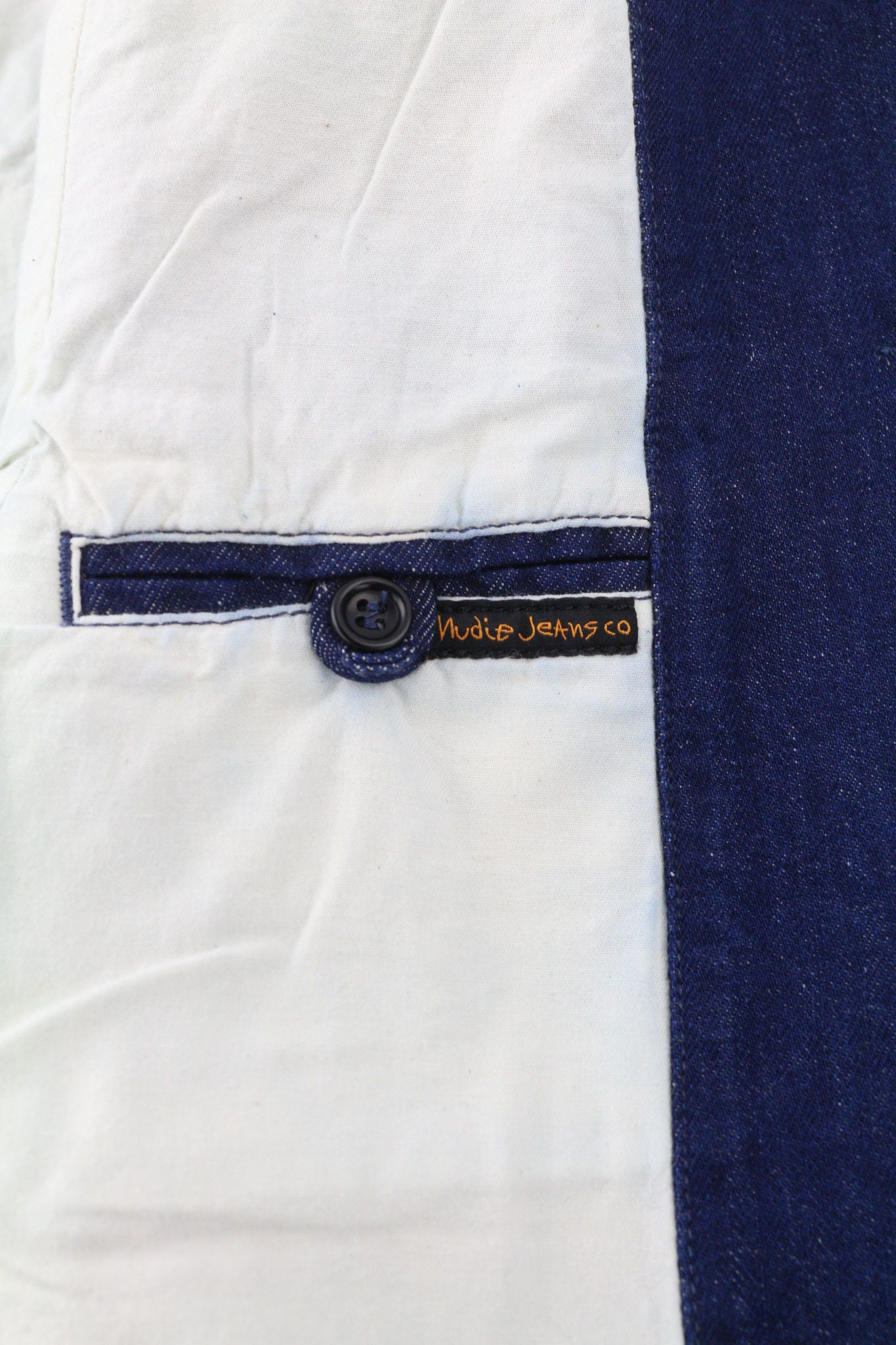 Nudie Jeans RICCO DARK HEMP XS Blue Cotton Blend Jacket 81080 Size US XS / EU 42 / 0 - 7 Thumbnail