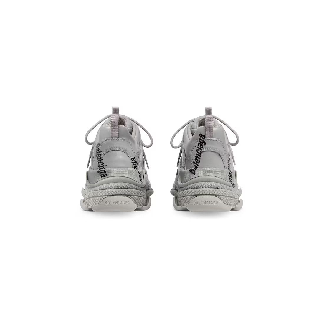 Balenciaga o1mt1gz0924 Triple S Logotype Sneaker in Grey/Black Size US 14 / EU 47 - 4 Thumbnail