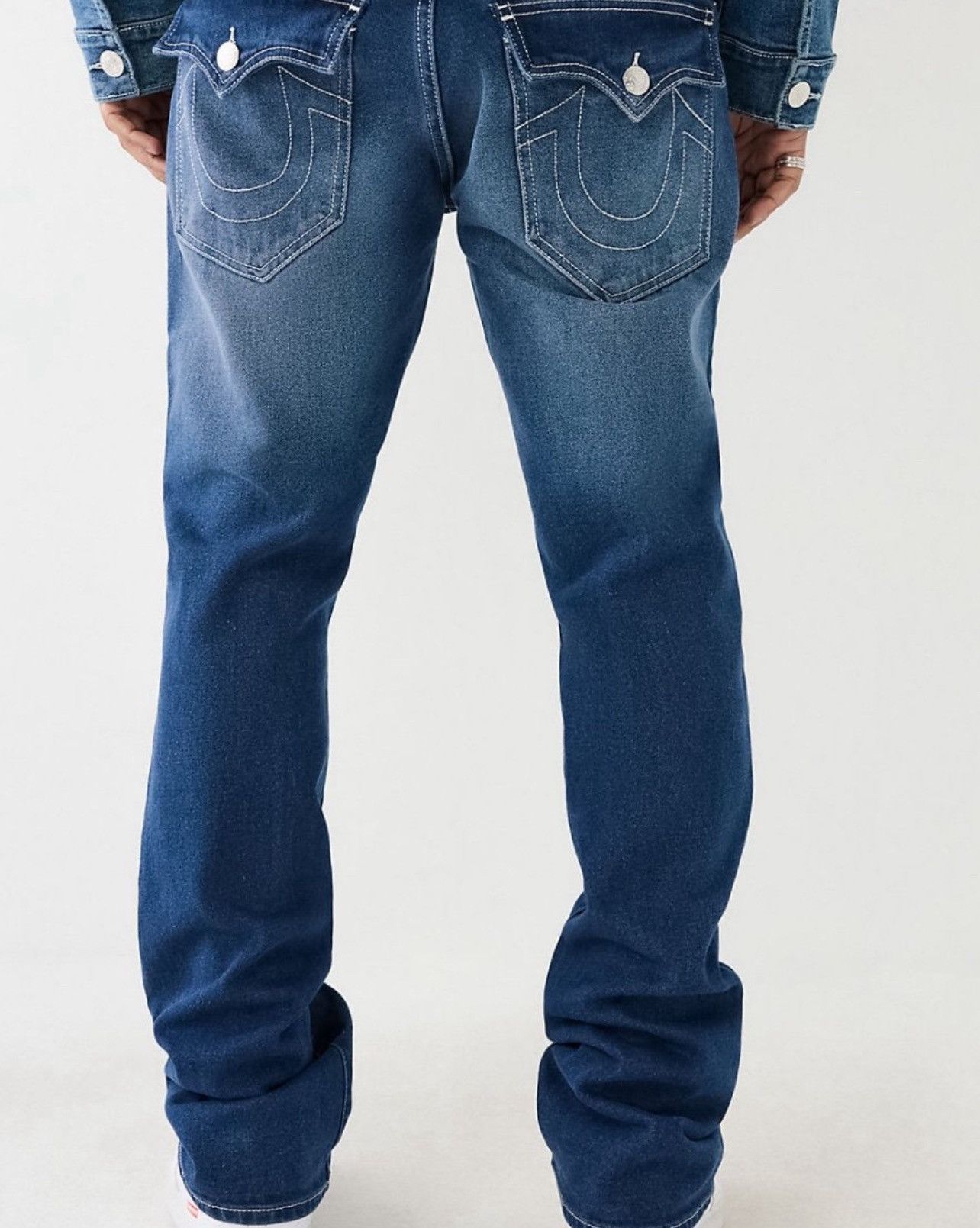 True Religion New True Religion Ricky Relaxed Straight Jeans Flap 31x34 Size US 31 - 3 Thumbnail