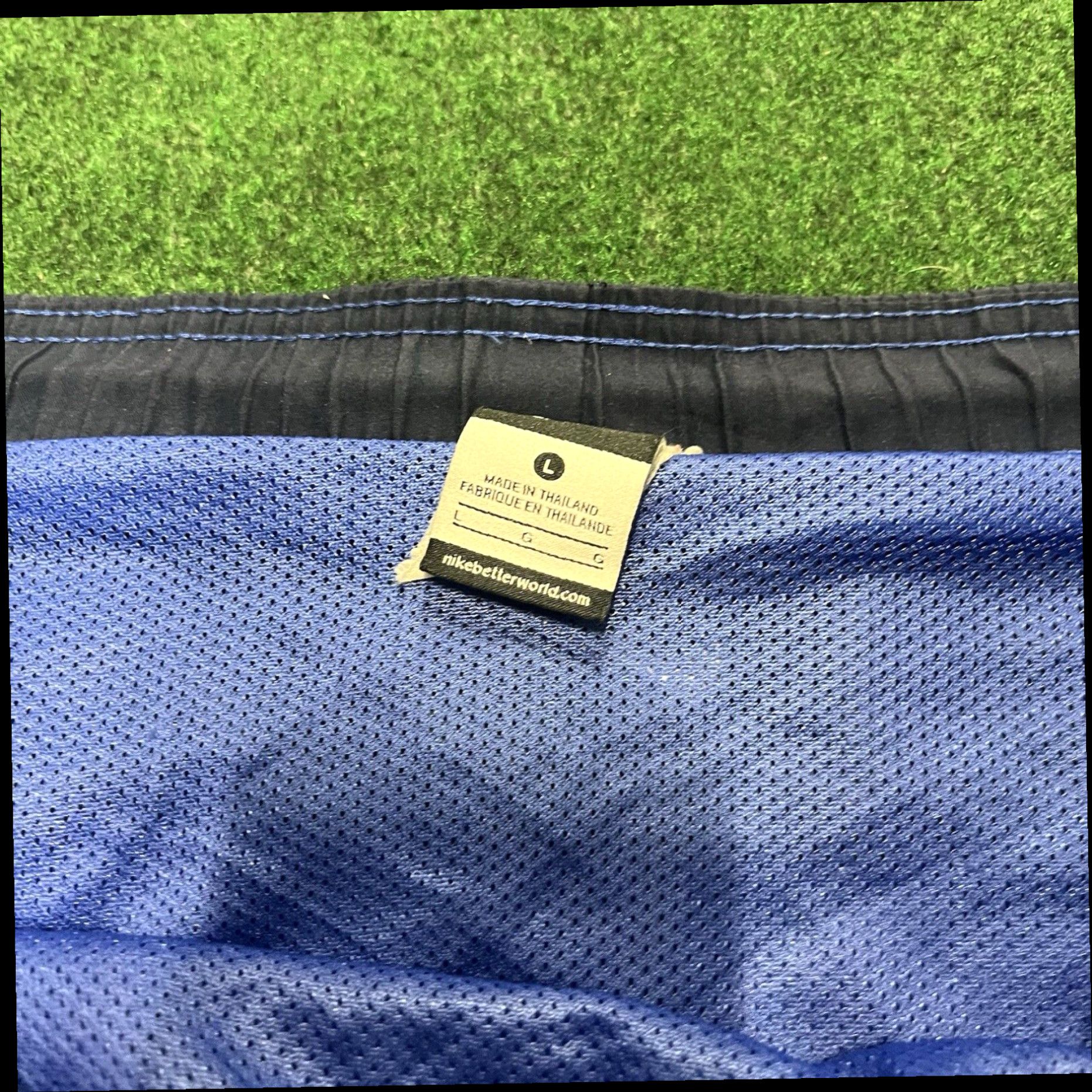 Nike VTG 90s Gray Tag NIKE Swim Trunks Blue Shorts Mesh Lined Nylon Swimming Men's L Size US 33 - 5 Thumbnail