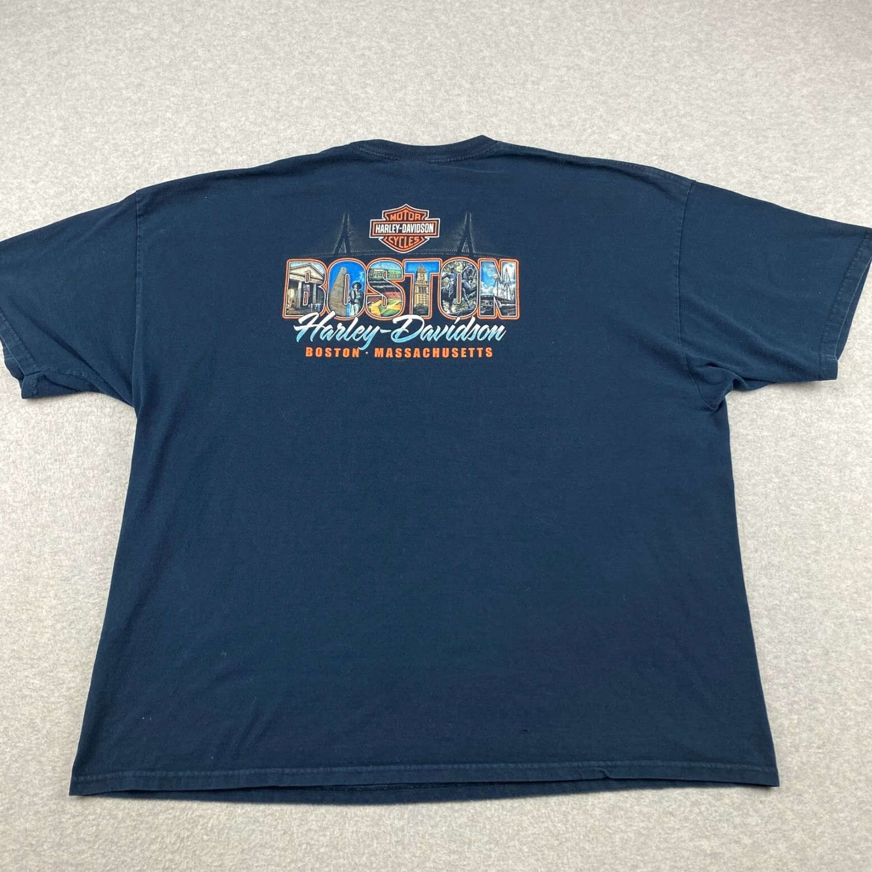 Harley Davidson Harley-Davidson Shirt Mens 3XL Blue Boston Double Sided Graphic Short Sleeve T-Shirt Regular Fit Mens Size US XXL / EU 58 / 5 - 6 Thumbnail