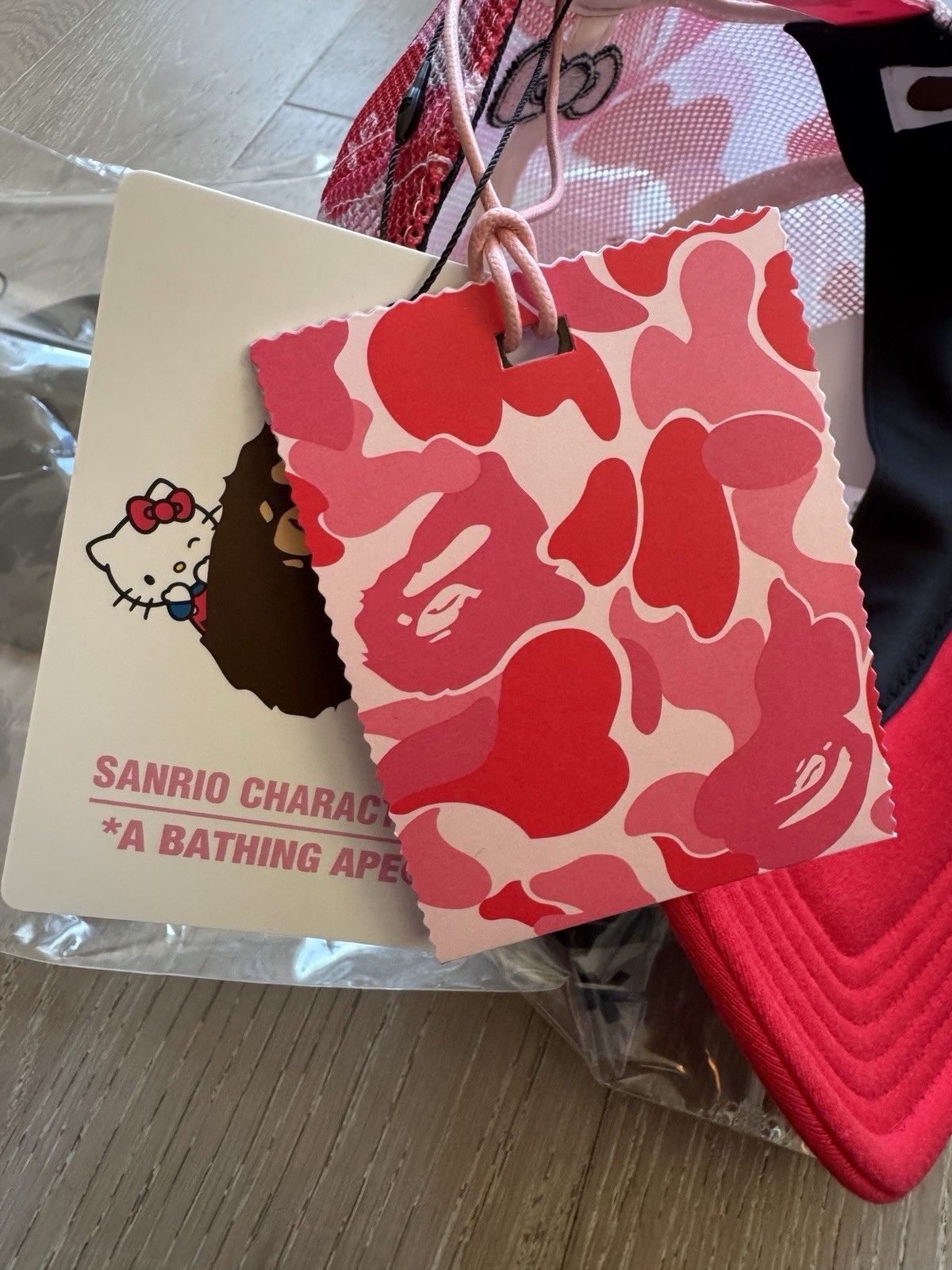 Bape A BATHING APE Sanrio Hello Kitty ABC CAMO MESH CAP HAT Pink Size ONE SIZE - 10 Thumbnail