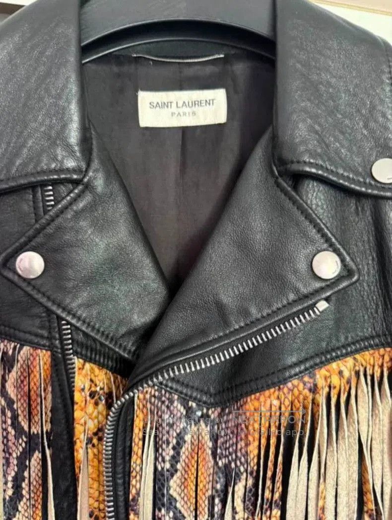 Saint Laurent Paris Saint Laurent Fringe Detail Leather Jacket Size US S / EU 44-46 / 1 - 3 Thumbnail