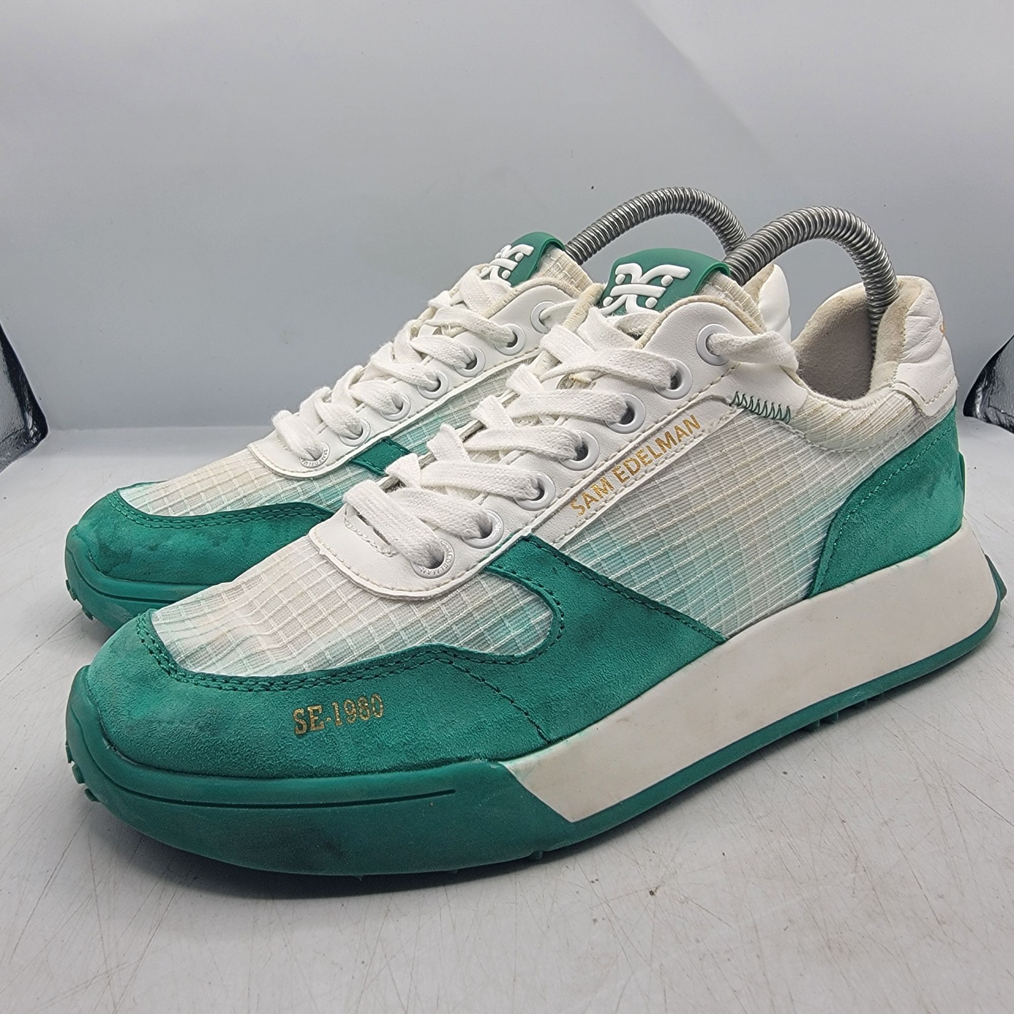 Sam Edelman Sam Edelman Layla Womens 8.5M Green White Sneaker Shoes Walk Size US 8.5 / IT 38.5 - 4 Thumbnail