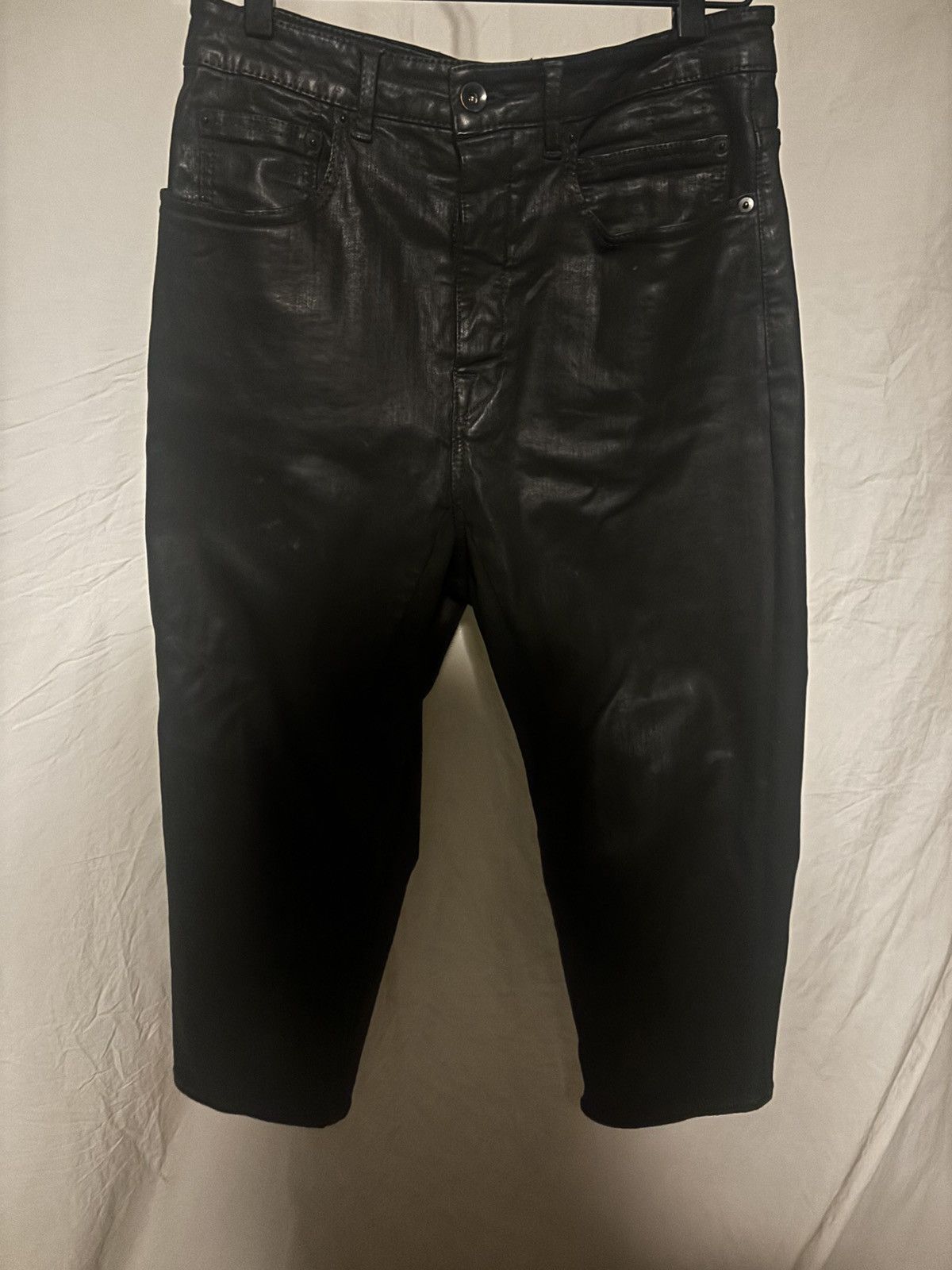 Rick Owens Rick Owens fw18 Sisyphus Collapse Cropped black wax Size US 27 - 1 Thumbnail