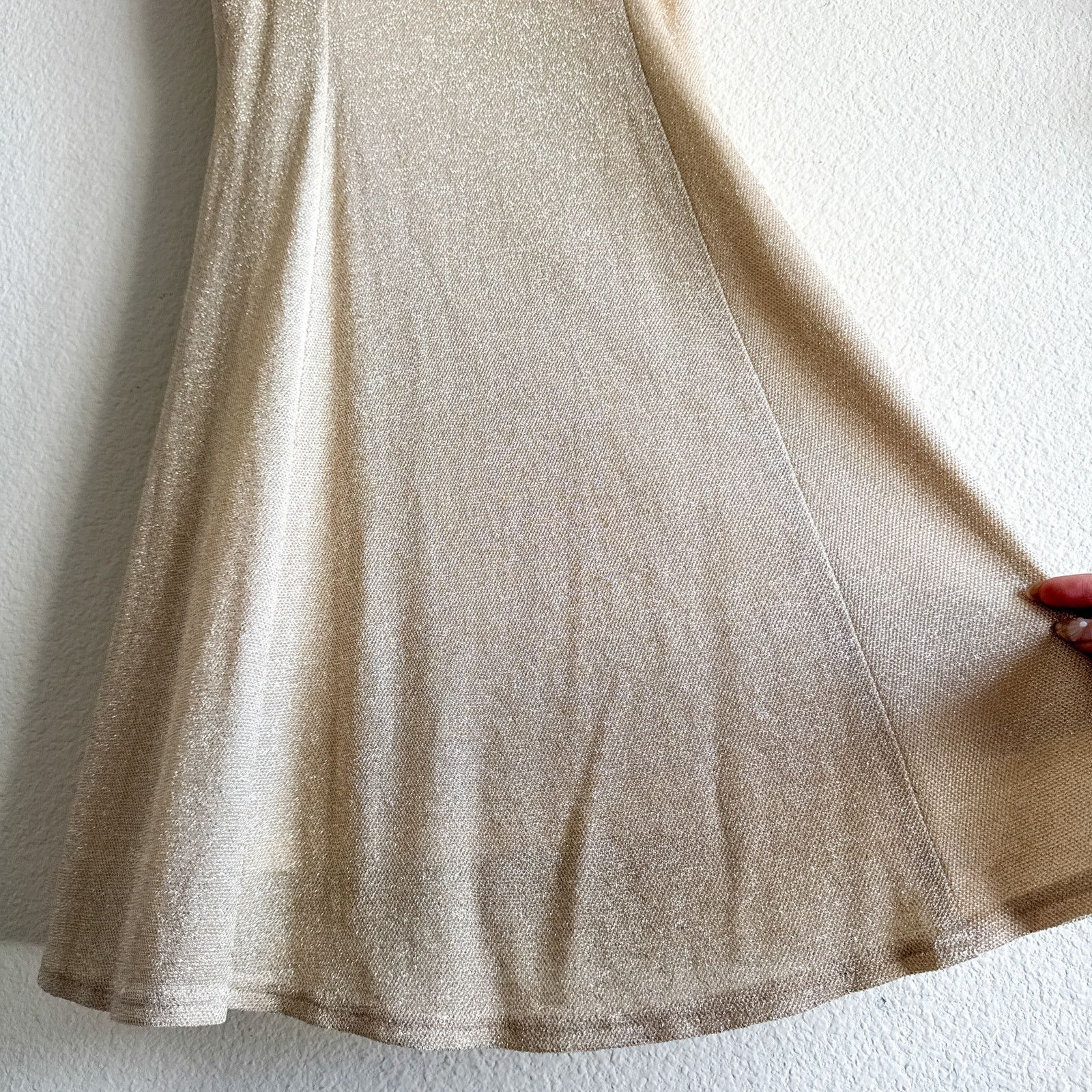 Jessica McClintock × Other 90s Scott McClintock Gold Shimmer Slip Dress Rhinestone Size S / US 4 / IT 40 - 5 Thumbnail