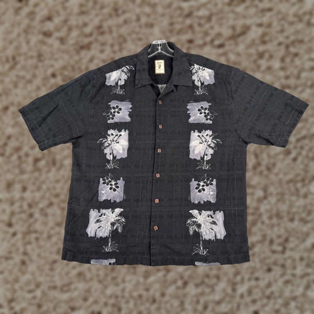 Vintage Jamaica Jaxx Black Floral Hawaiian Shirt Men XL Silk Button-Up Casual Size US XL / EU 56 / 4 - 1 Thumbnail