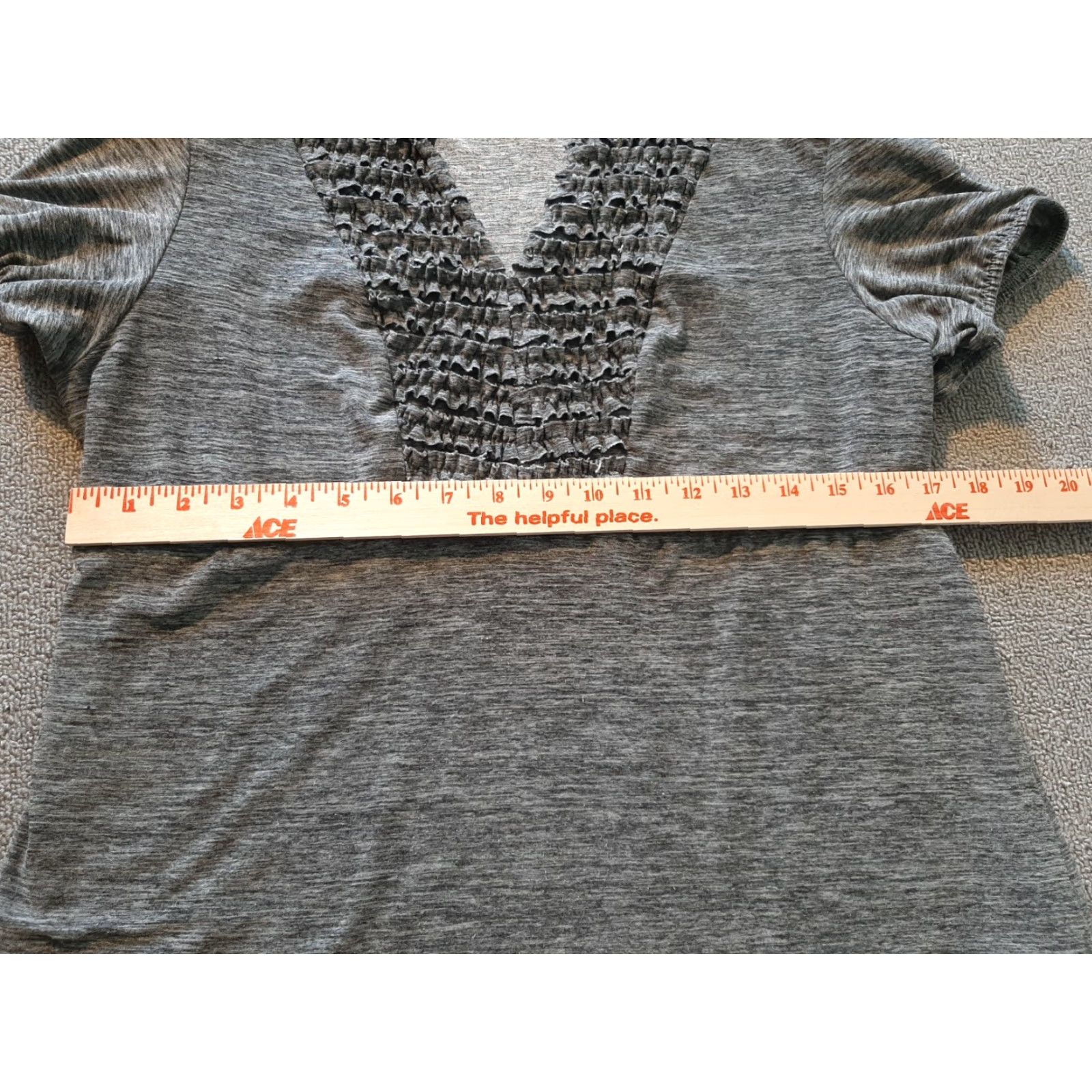 Vintage AGB Shirt Top Gray Short Sleeve Pullover Petite PL Womens Cap Sleeve Blouse Polyester Blend Size L / US 10 / IT 46 - 5 Thumbnail