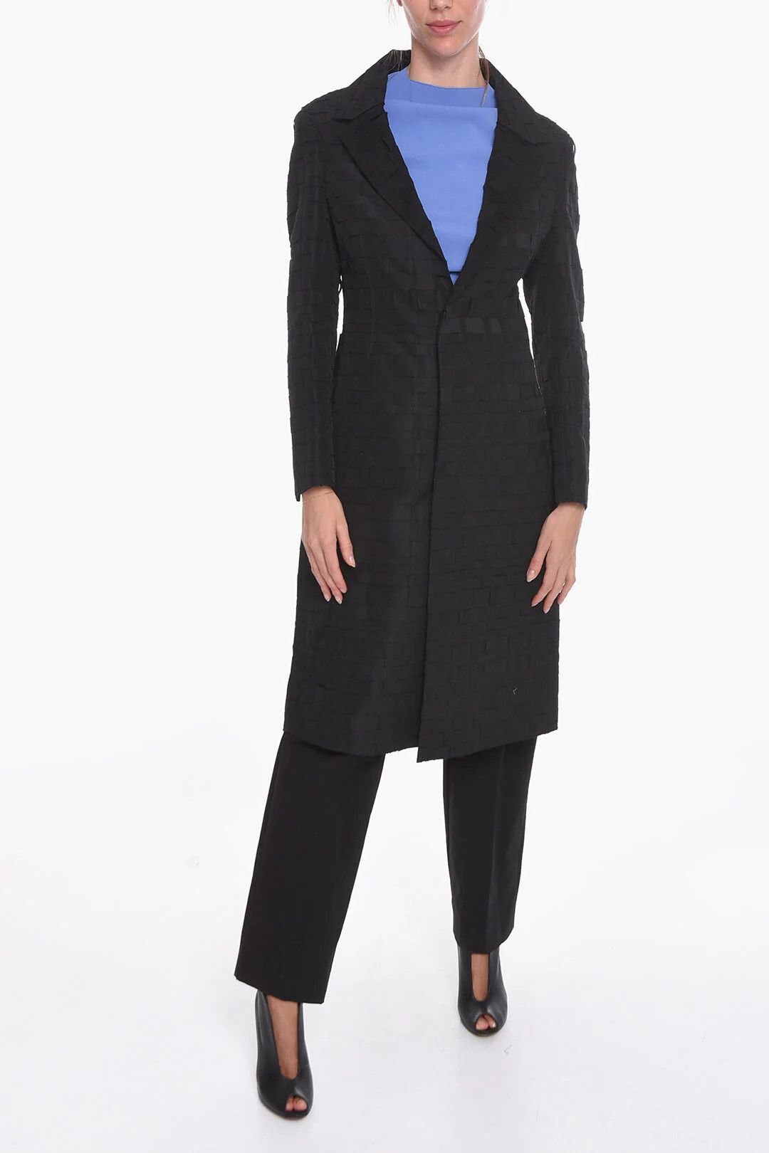 Bottega Veneta og1mm0426 Single-Breasted Gazar Silk Coat in Black Size XS / US 0-2 / IT 36-38 - 4 Thumbnail
