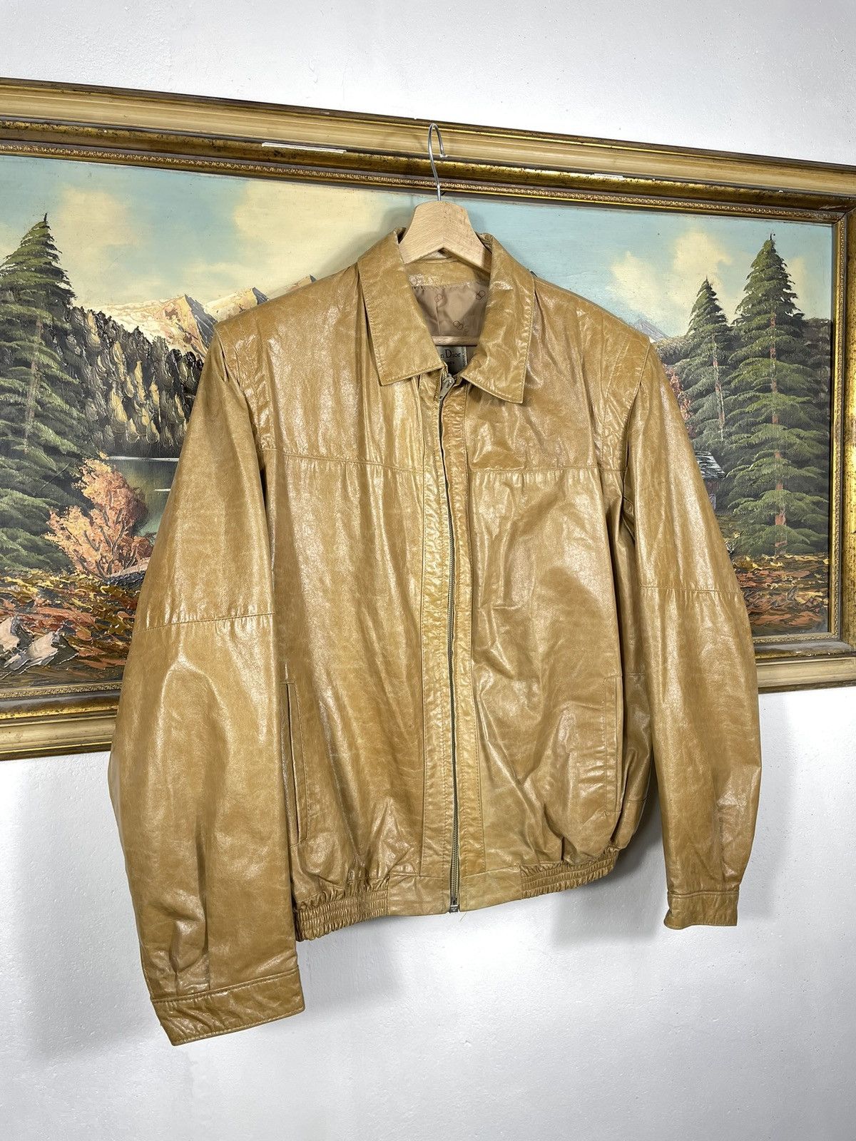 Christian Dior Leather Jacket Bomber Vintage 90s Oversize