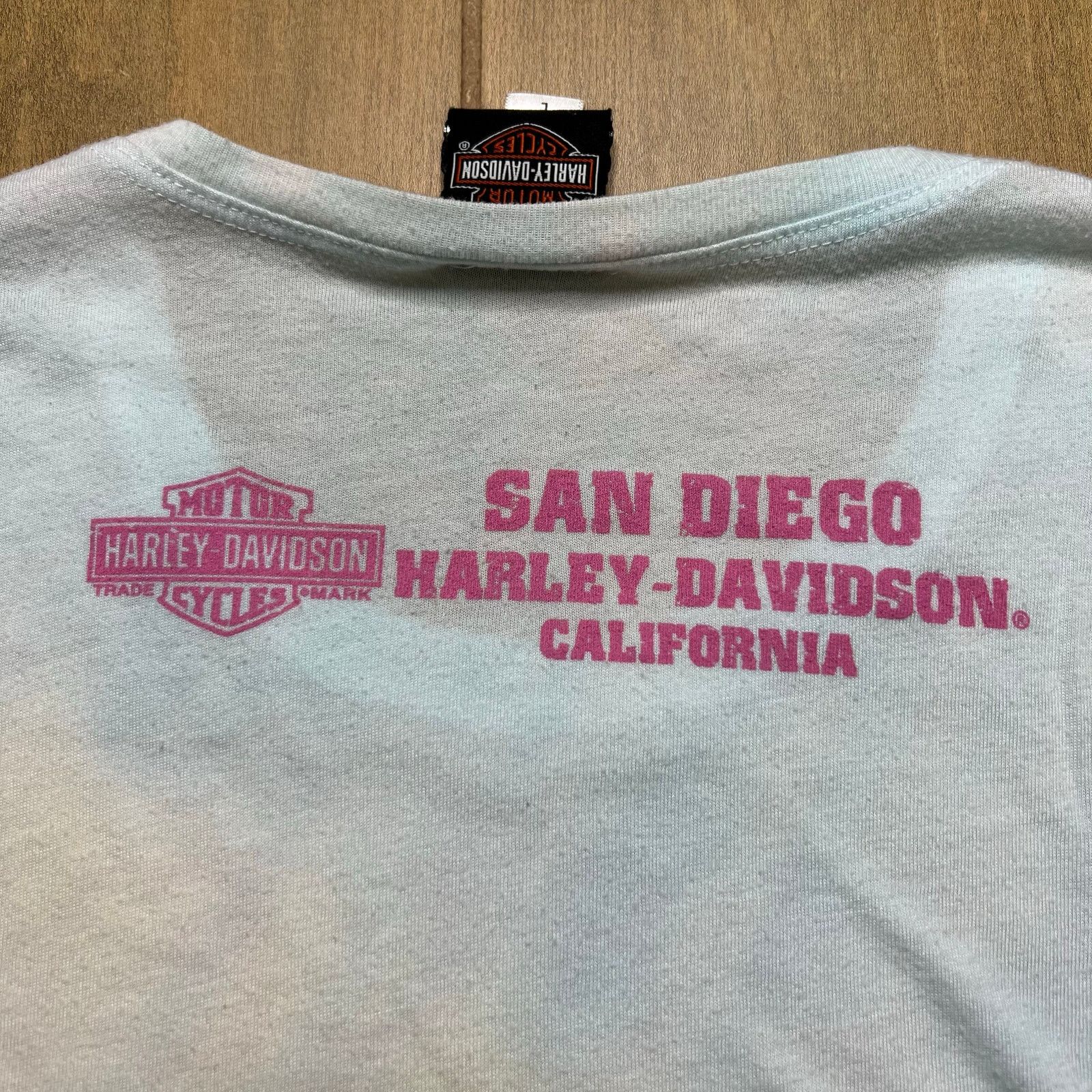 Harley Davidson Vintage White/Pink Harley Davidson San Diego T-Shirt Women L Size US L / EU 52-54 / 3 - 8 Thumbnail