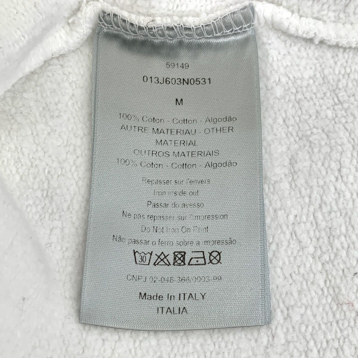 Dior Dior White Crossbody Logo Printed Cotton Sweatshirt Size M / US 6-8 / IT 42-44 - 8 Thumbnail