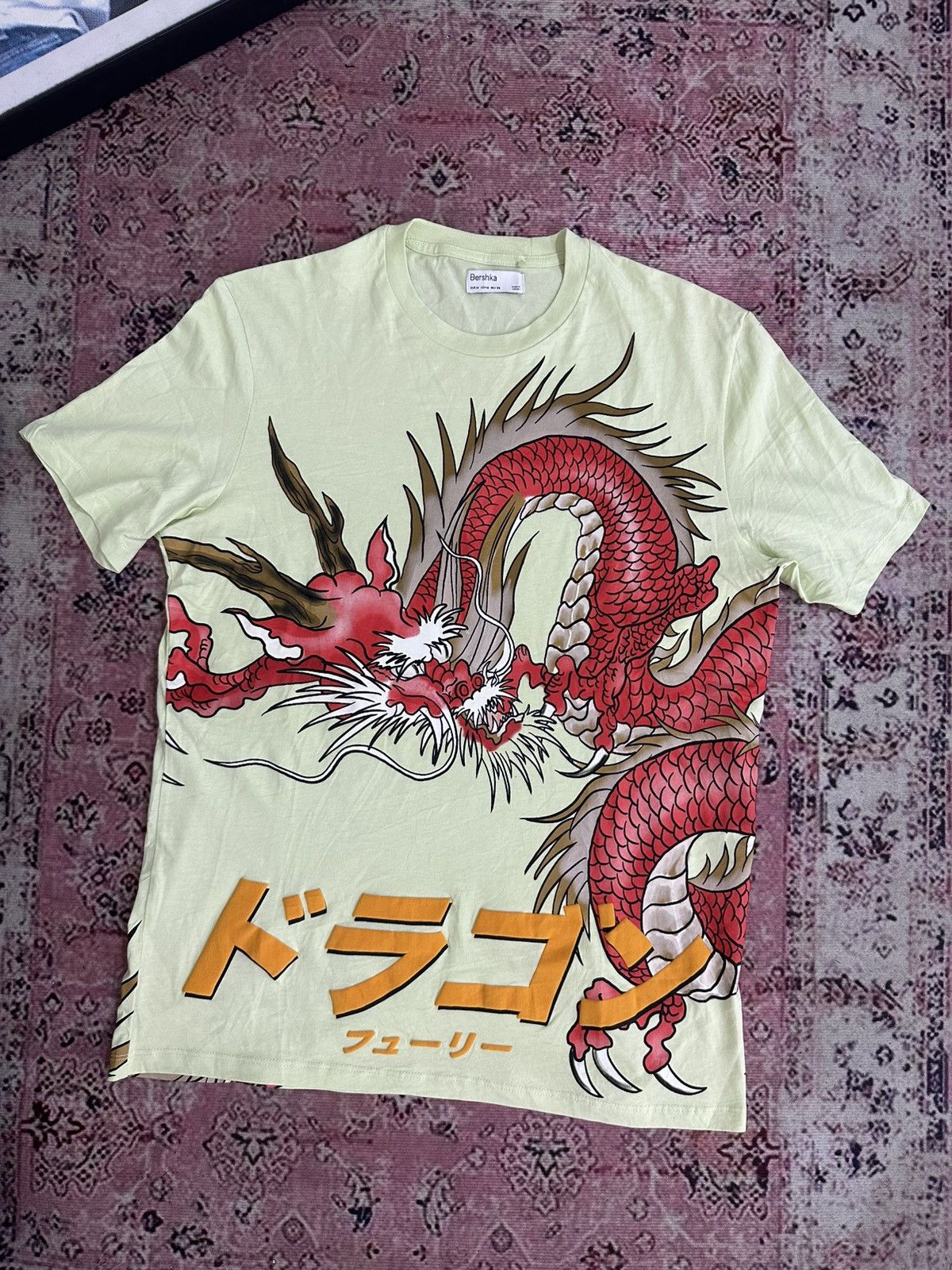 Japanese Brand Japanese Red Dragon Big Graphic Design by Bershka Size US L / EU 52-54 / 3 - 1 Thumbnail