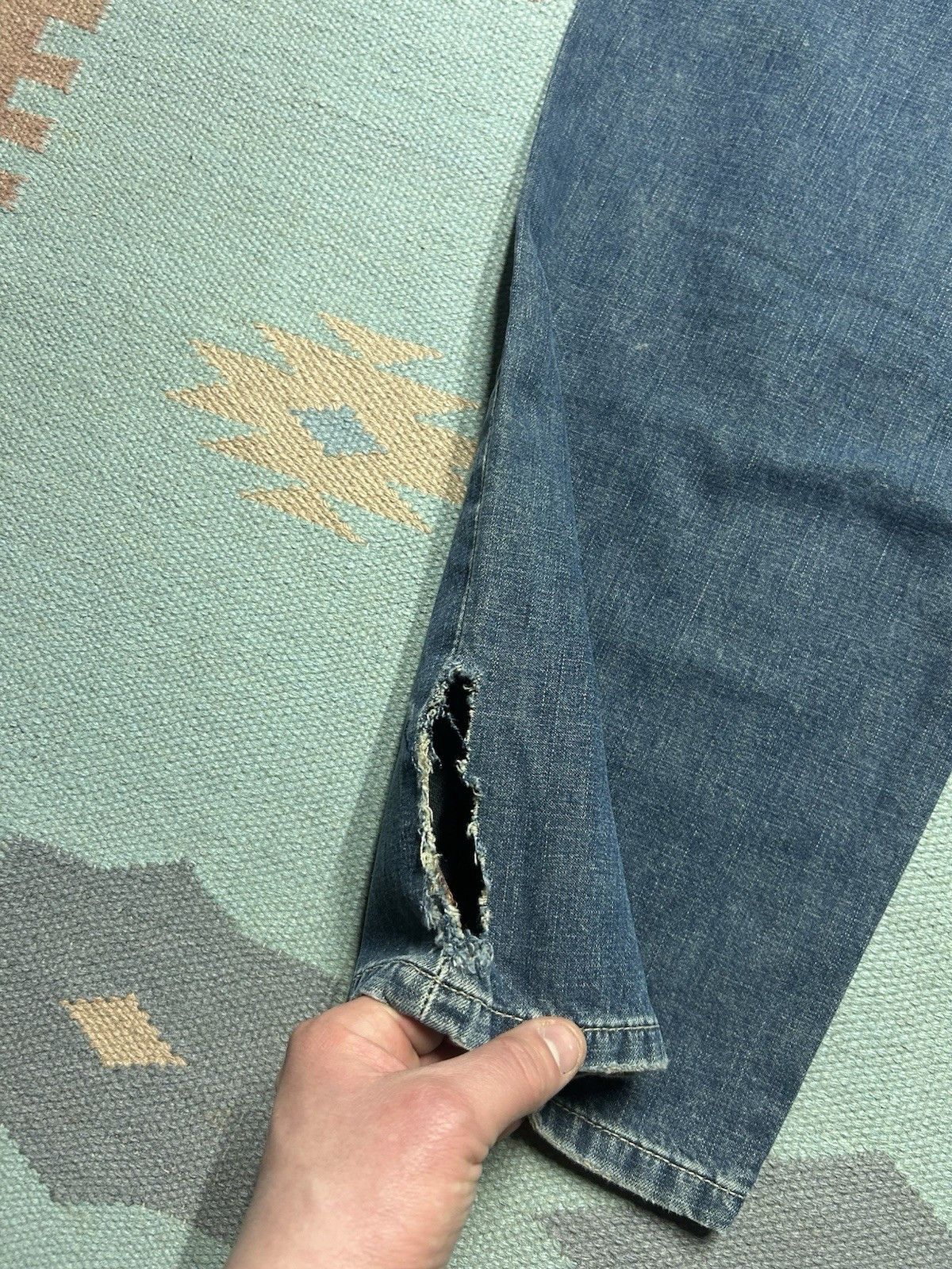 Vintage Vtg y2k old navy mechanics jeans baggy wide workwear 32x30 Size US 32 / EU 48 - 3 Thumbnail