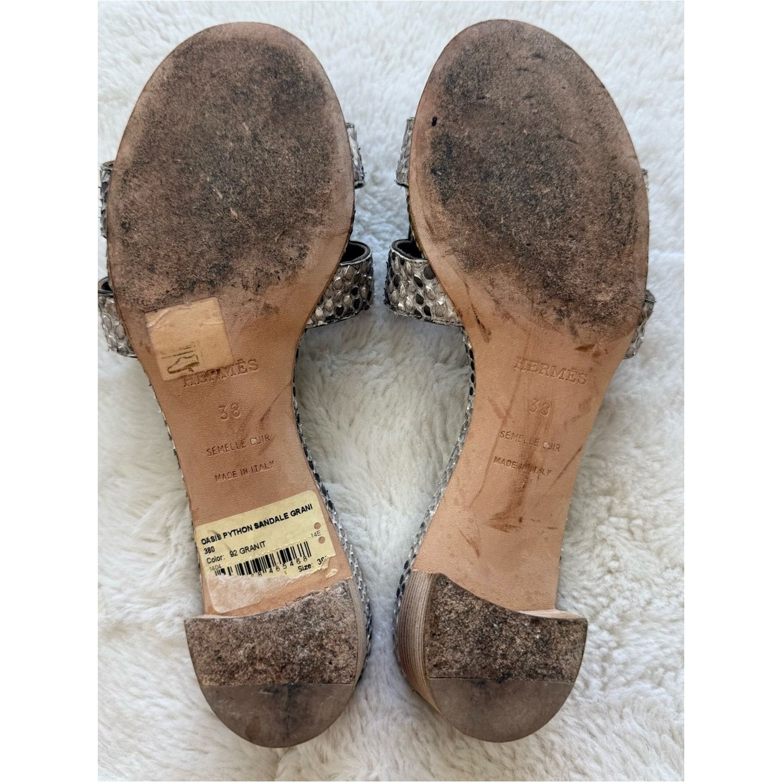 Hermes Hermes brown python oasis sandals women size 38 EU3200$ Size US 8 / IT 38 - 5 Thumbnail