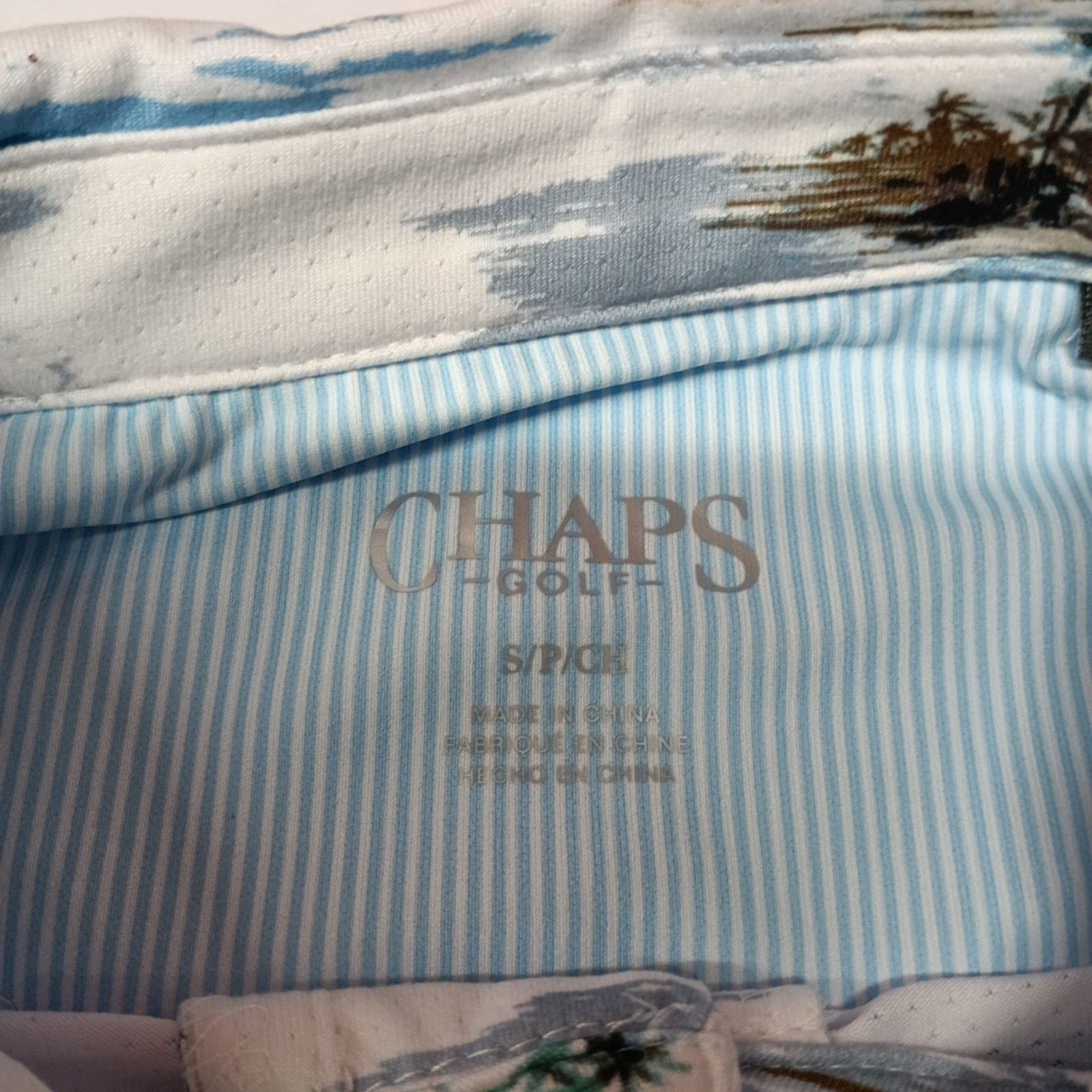 Chaps Chaps Printed Golf Polo Shirt Men's Size S White Stretch Size US S / EU 44-46 / 1 - 3 Thumbnail
