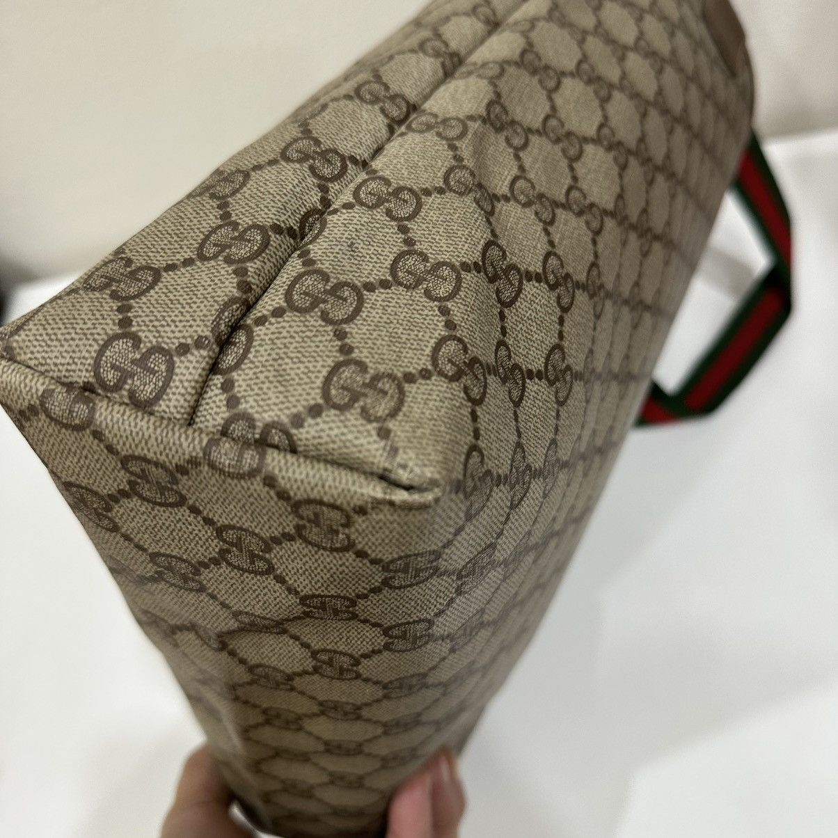 Gucci VINTAGE GUCCI GG WEB SHERRY LINE TOTE BAG 33 Size ONE SIZE - 11 Thumbnail