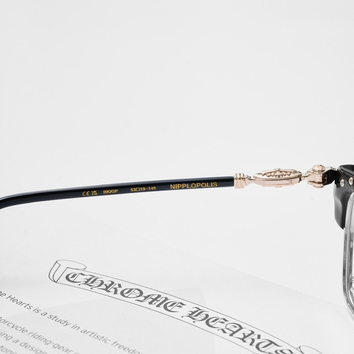 Chrome Hearts CHROME HEARTS NIPPLOPOLIS BLACK GOLD PLATED GLASSES Size ONE SIZE - 5 Thumbnail