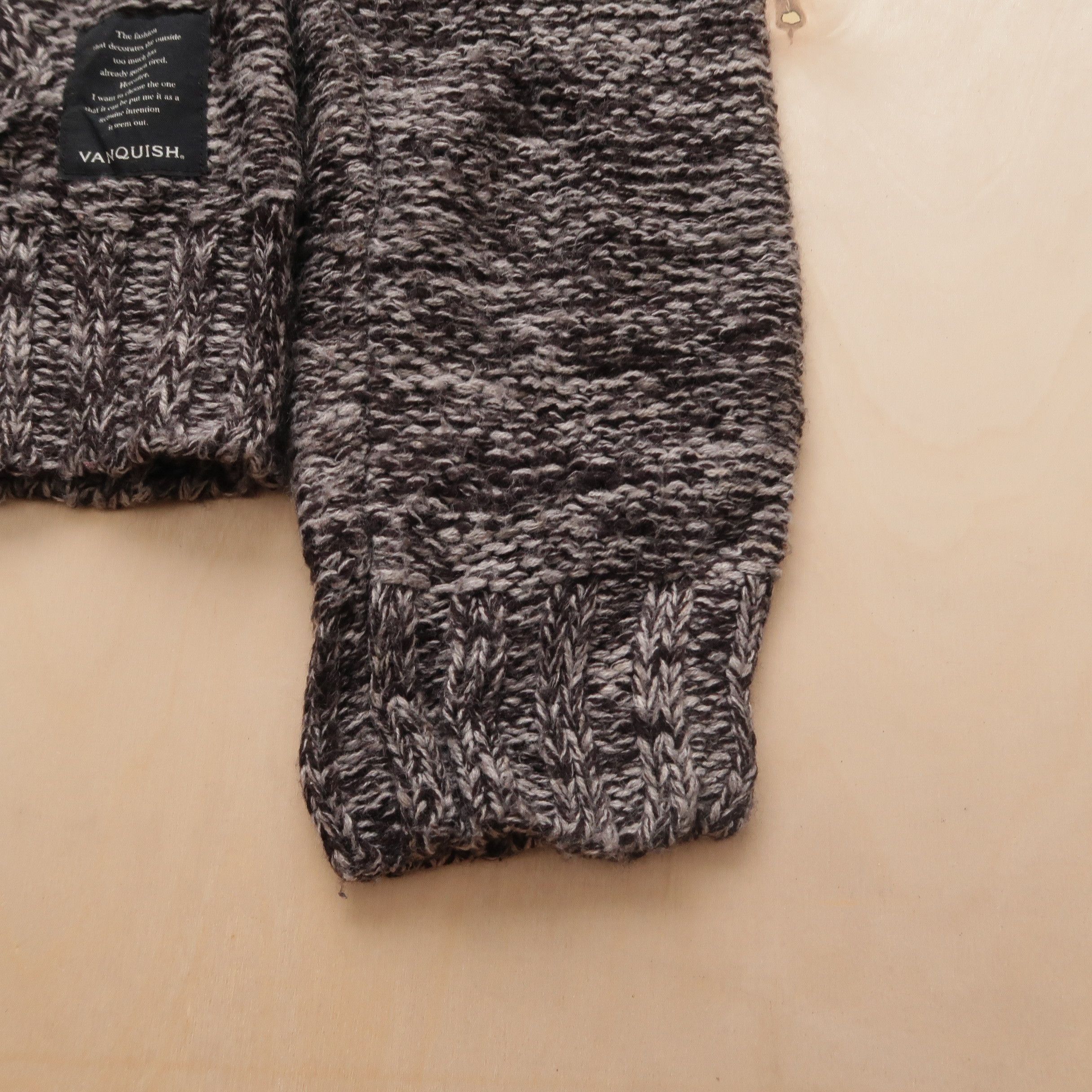 Japanese Brand 1990s Vanquish Japan - Cable Knit Cardigan CDG Size US L / EU 52-54 / 3 - 11 Thumbnail