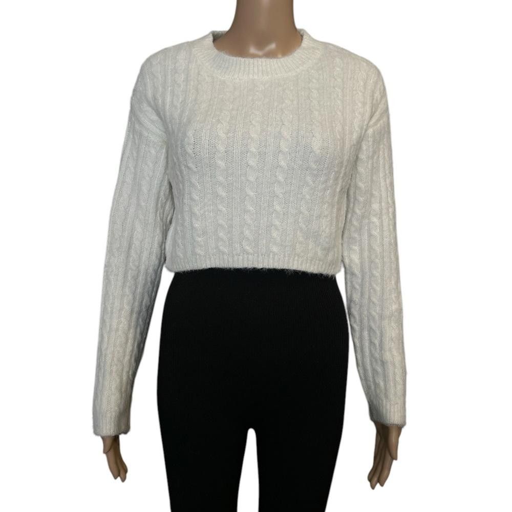 Garbage TV Garage Cable Knit Cream Sweater - Size XS Size XS / US 0-2 / IT 36-38 - 1 Thumbnail