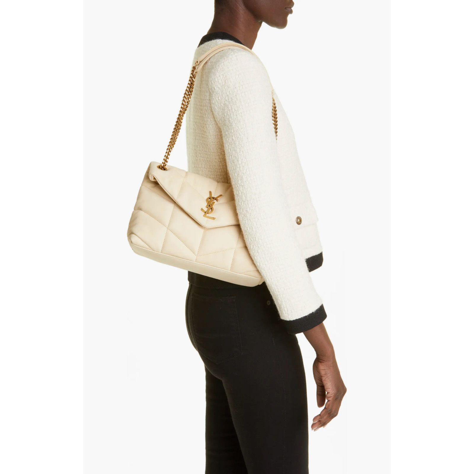 Yves Saint Laurent Saint Laurent YSL Burro Beige Leather Shoulder Crossbody Bag Size ONE SIZE - 3 Thumbnail